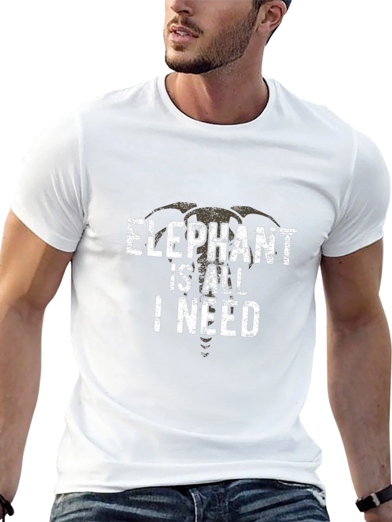 Elephant Is All I Need Mens T-Shirt Black