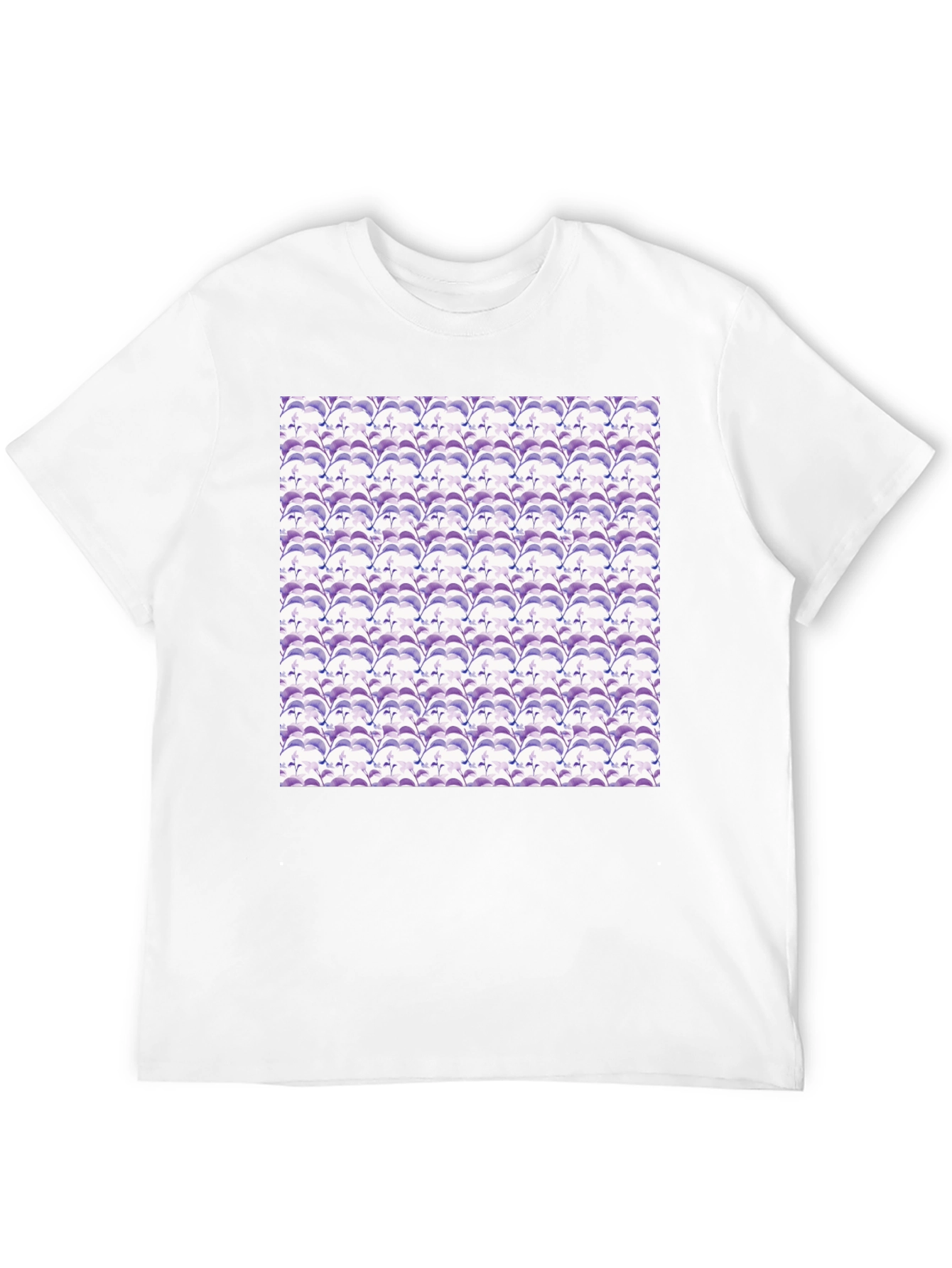 Stylish Black Tee with Abstract Purple Pattern