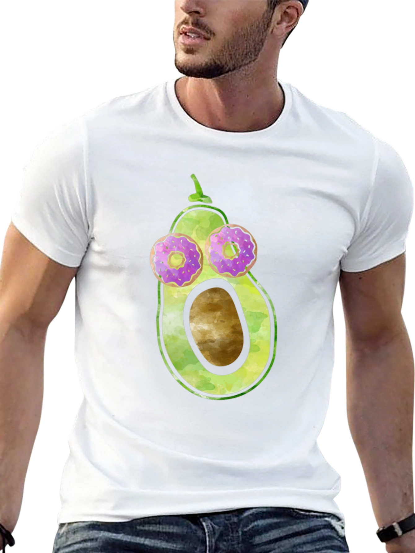 Avocado Donut Eyes Funny Graphic Tee