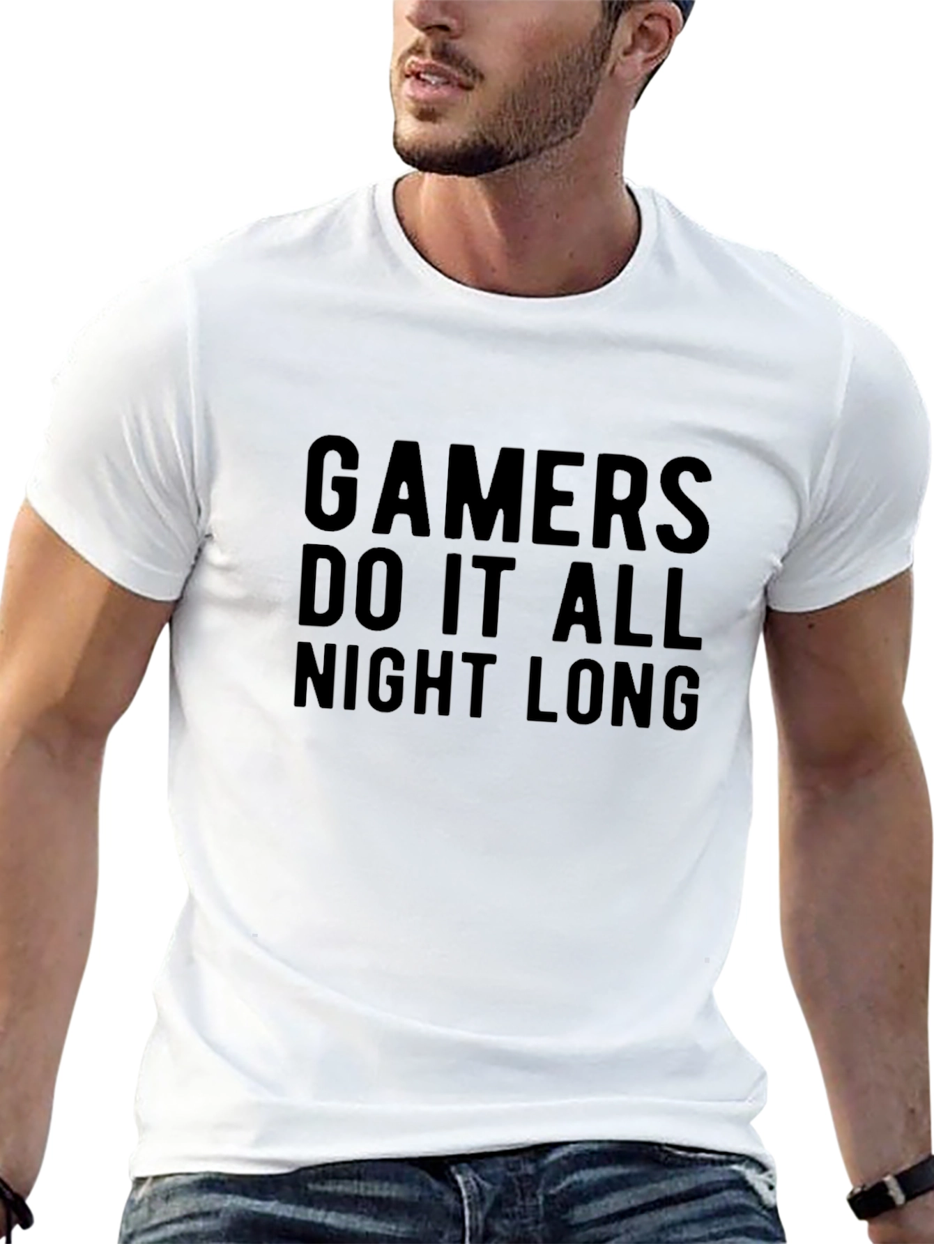 Gamers Do It All Night Long Black T-Shirt