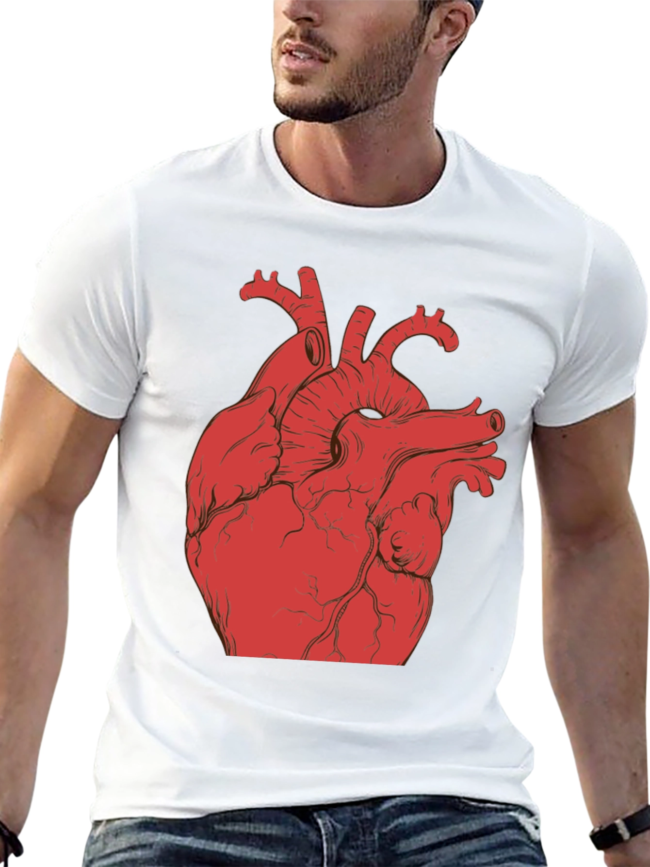 Anatomical Heart Graphic T-Shirt - Black