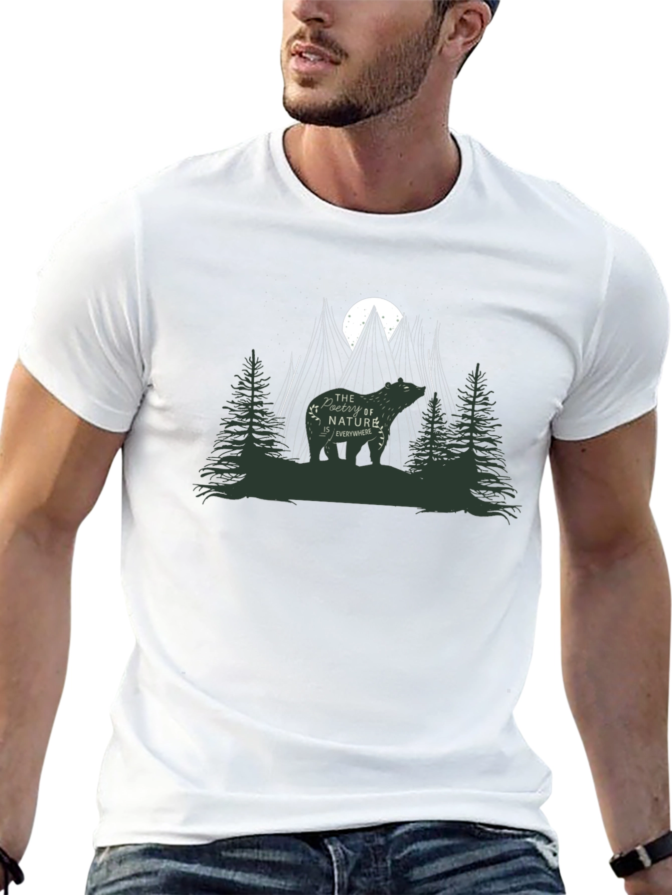 Nature Poetry Bear Graphic Tee - Unisex
