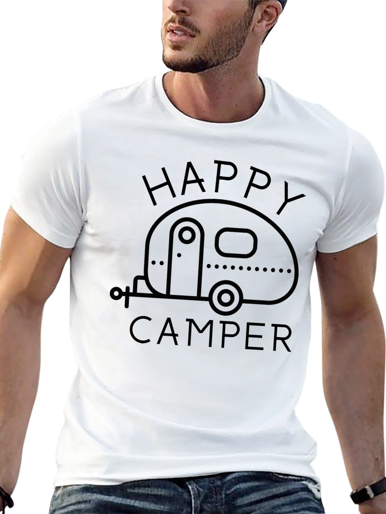 Happy Camper Graphic T-Shirt - Camping Adventure Tee