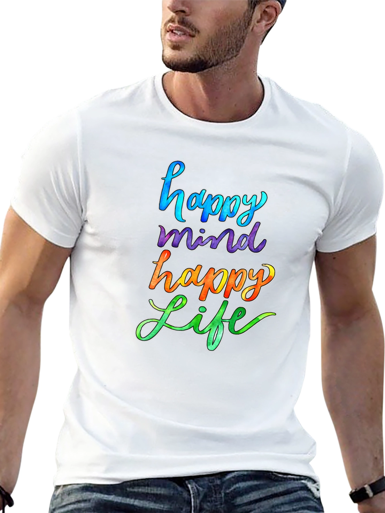 Happy Mind Happy Life Graphic T-Shirt