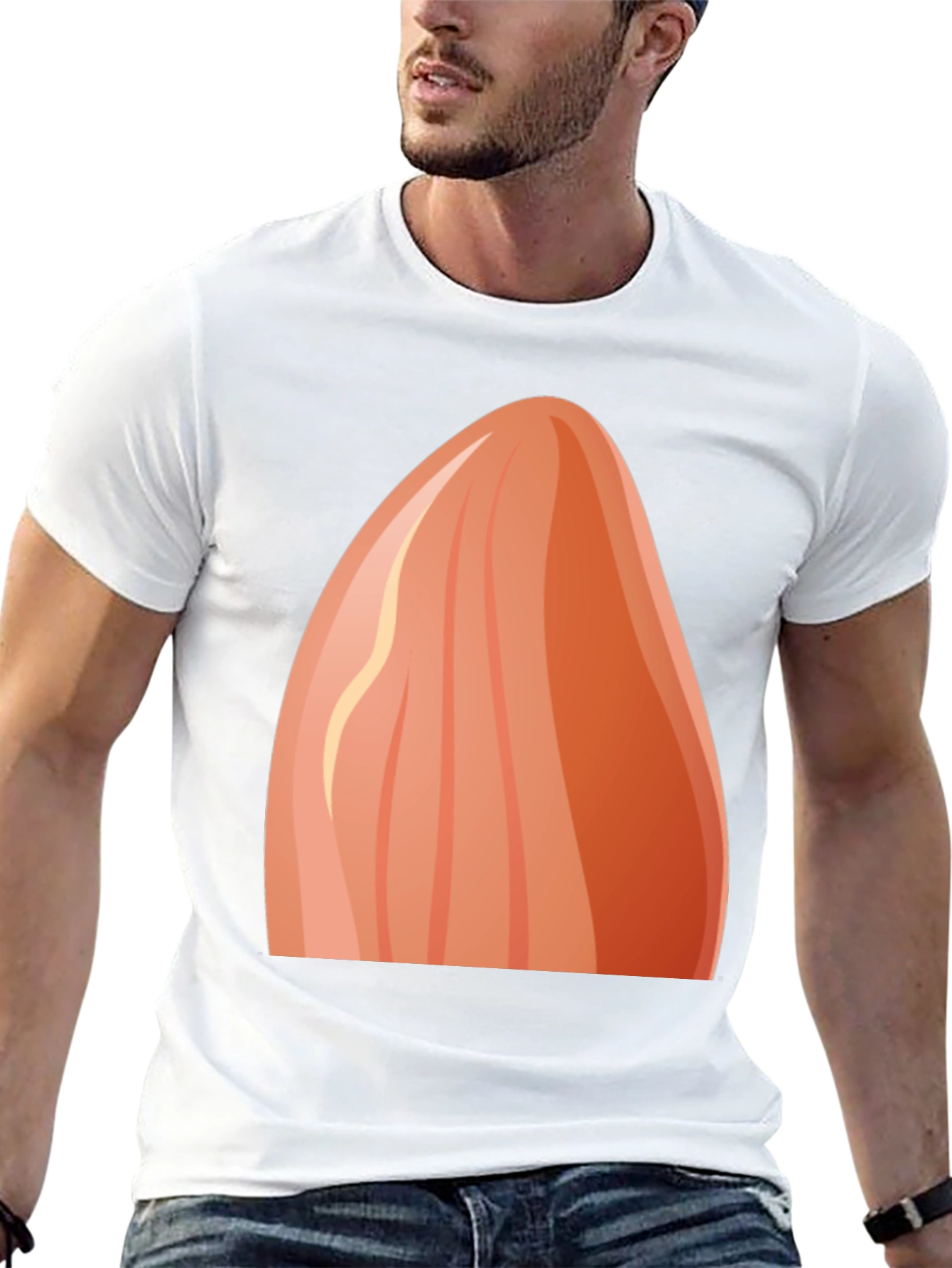 Novelty Almond Graphic Black T-Shirt