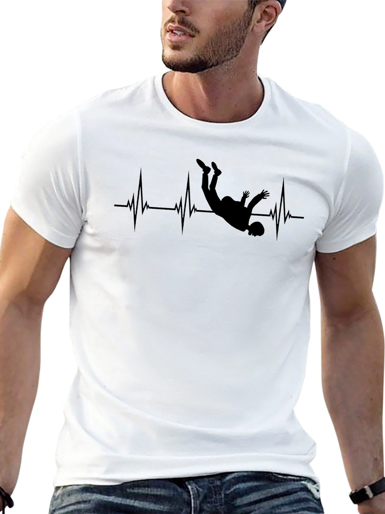 Skydiving Heartbeat T-Shirt - Thrill Seeker Tee