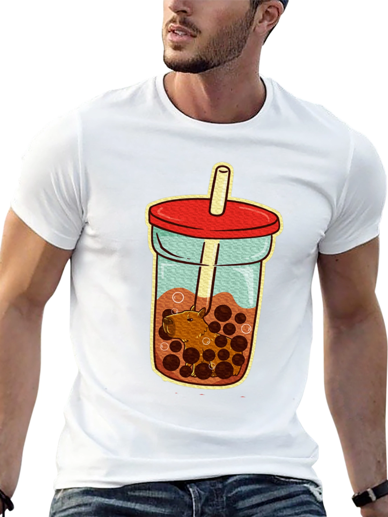 Capybara Bubble Tea T-Shirt - Cute Graphic Tee