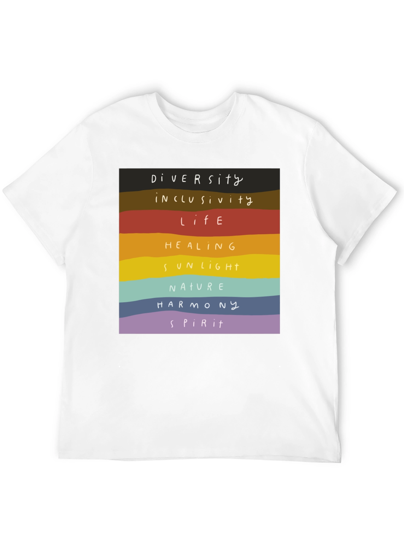 Diversity Inclusivity T-Shirt - Rainbow Stripes