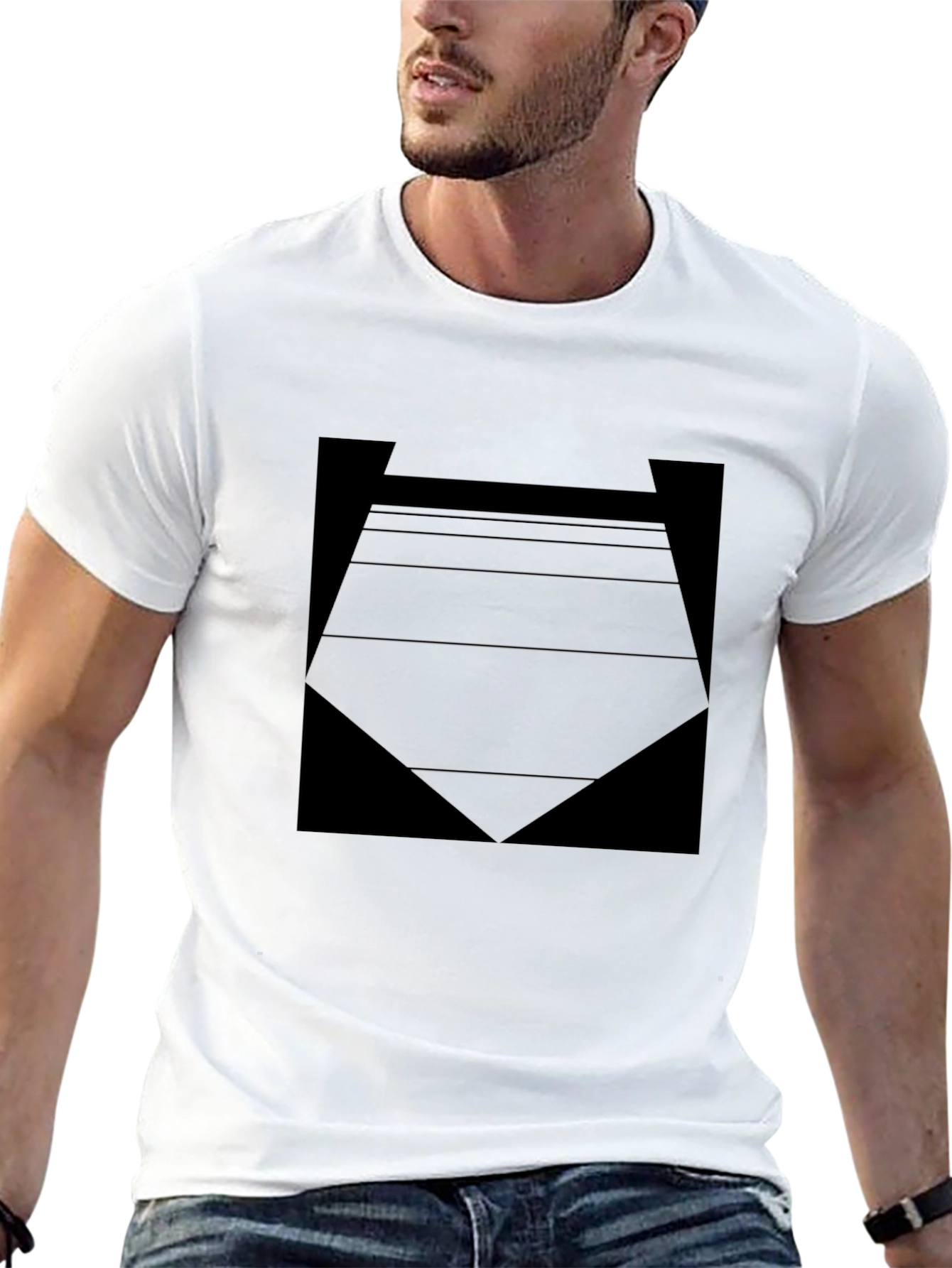 Mens Black Graphic Tee - Abstract Design