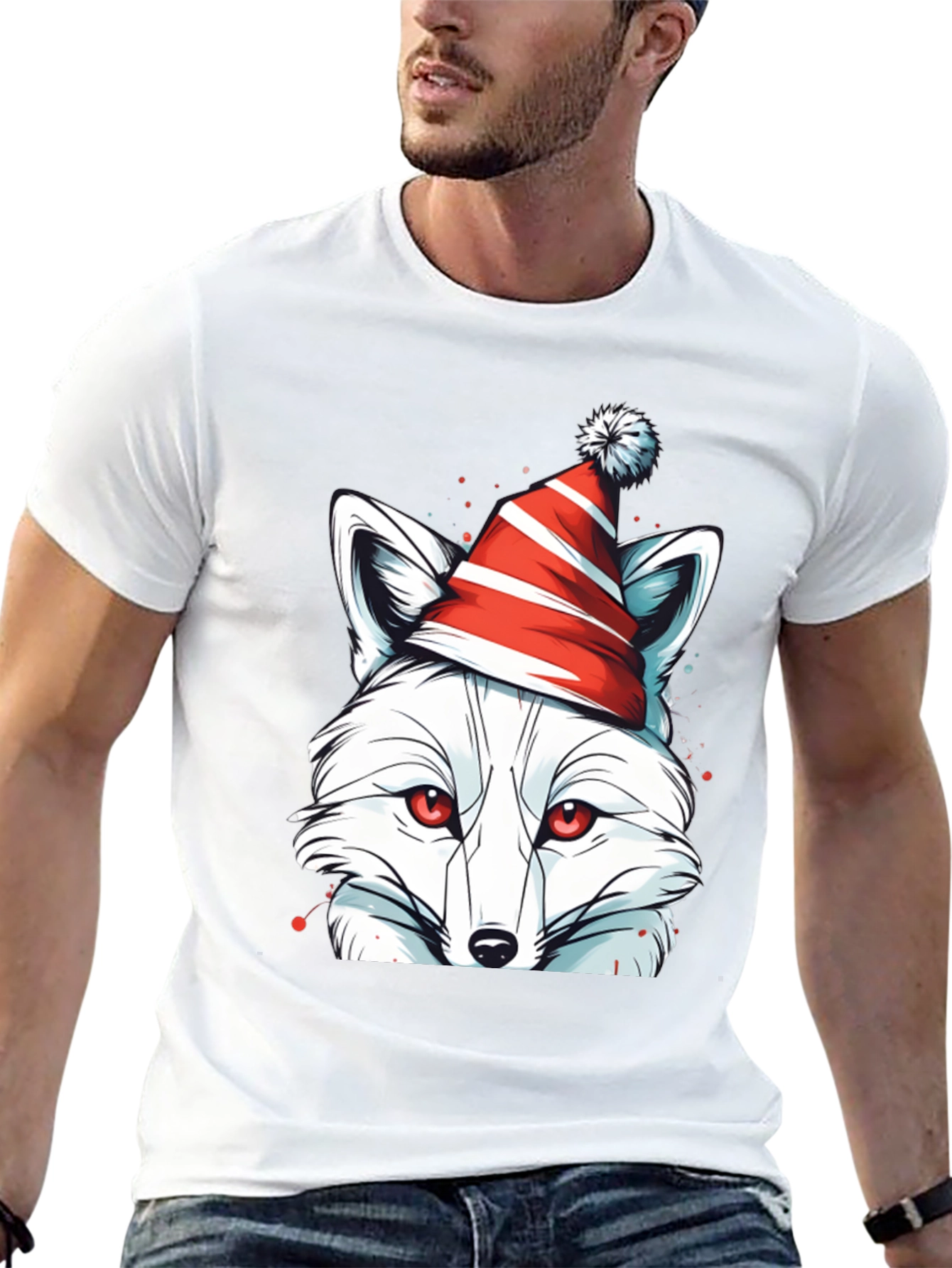 Festive Fox Tee - Holiday Graphic Shirt