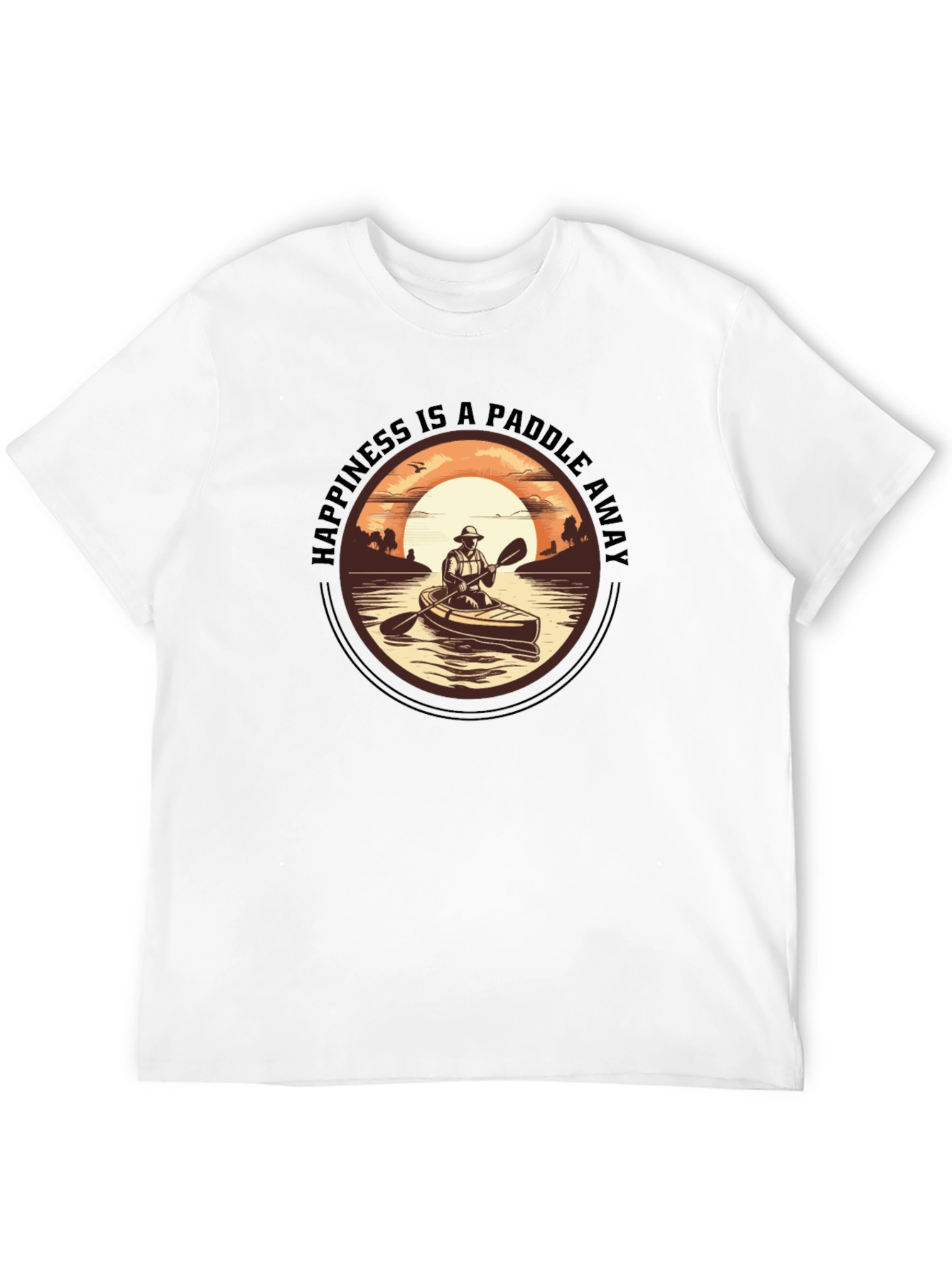 Happiness is a Paddle Away Black T-Shirt