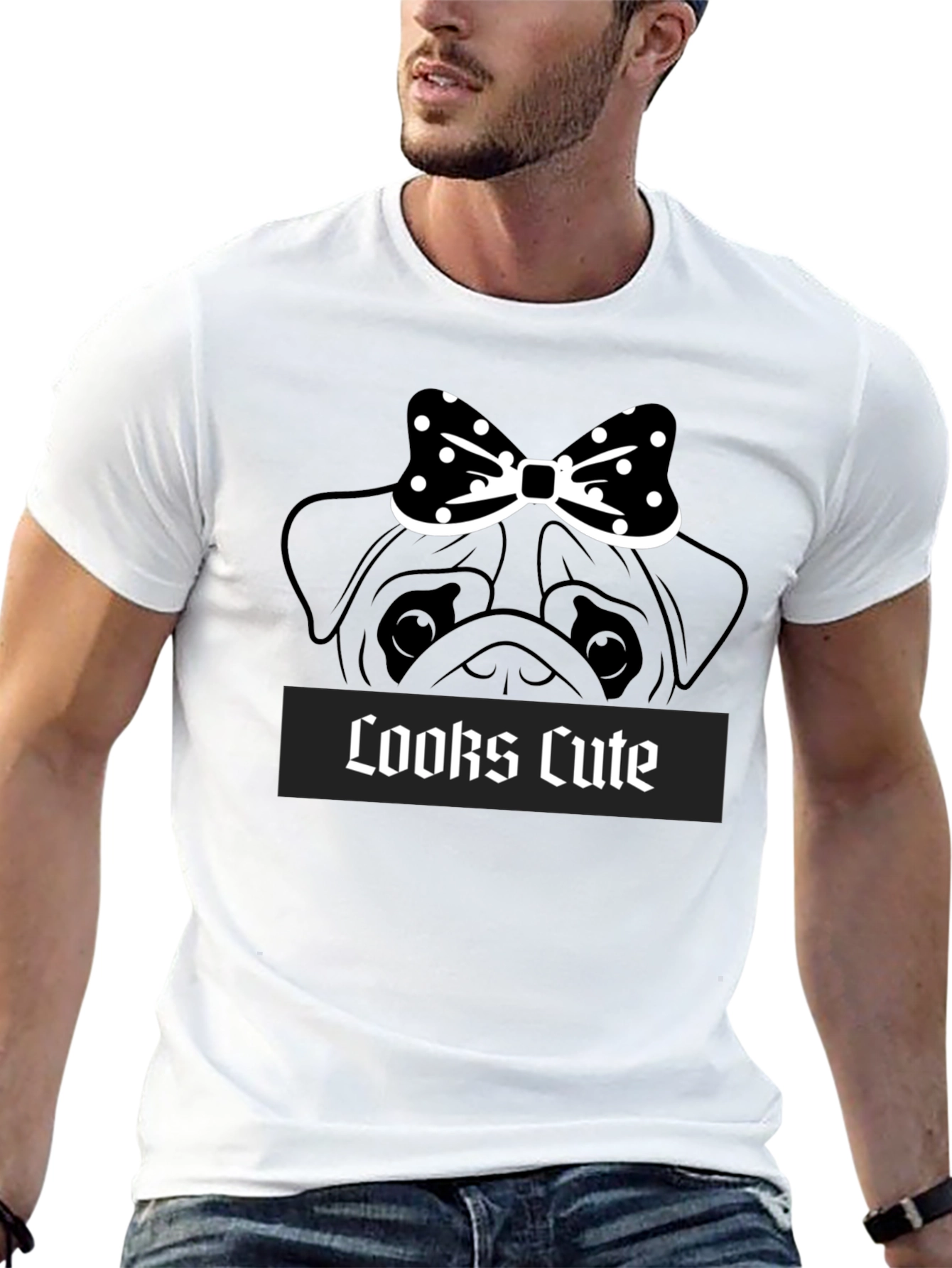Cute Pug Bow T-Shirt