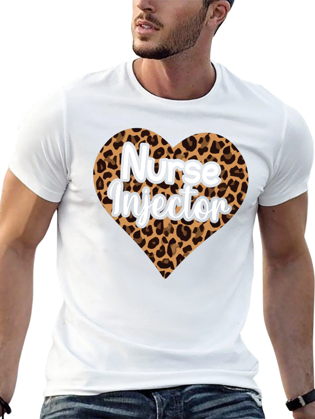 Nurse Injector Leopard Print Heart T-Shirt