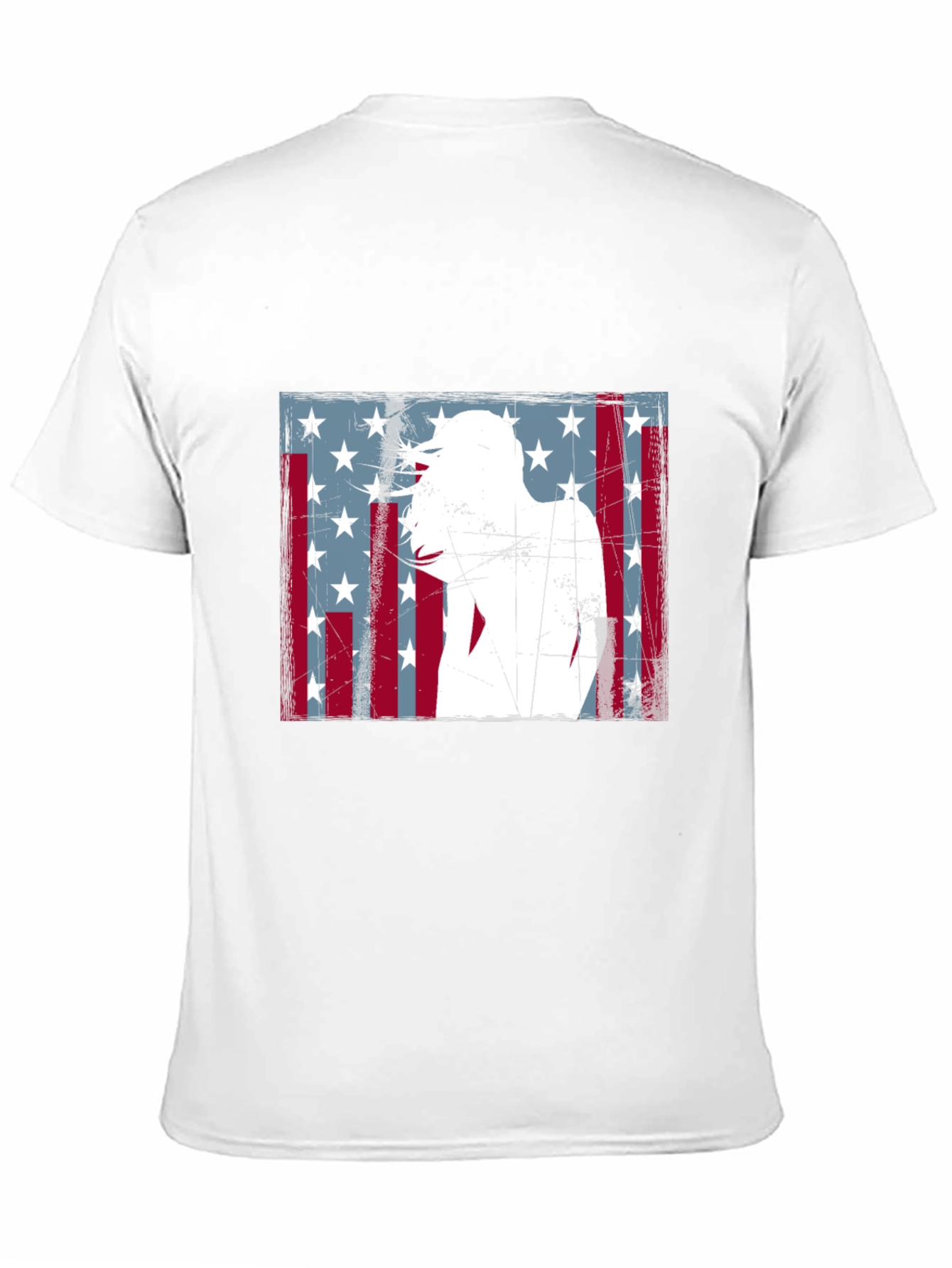 American Flag Silhouette Graphic Tee - Black