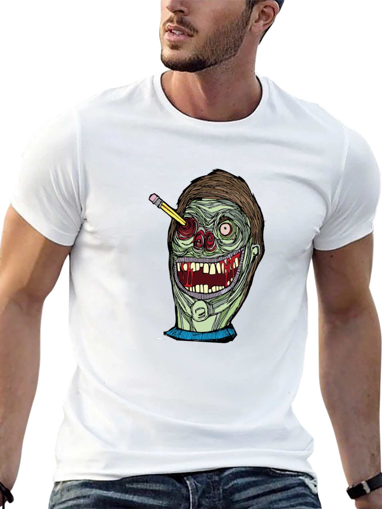 Zombie Pencil T-Shirt - Unique Graphic Tee