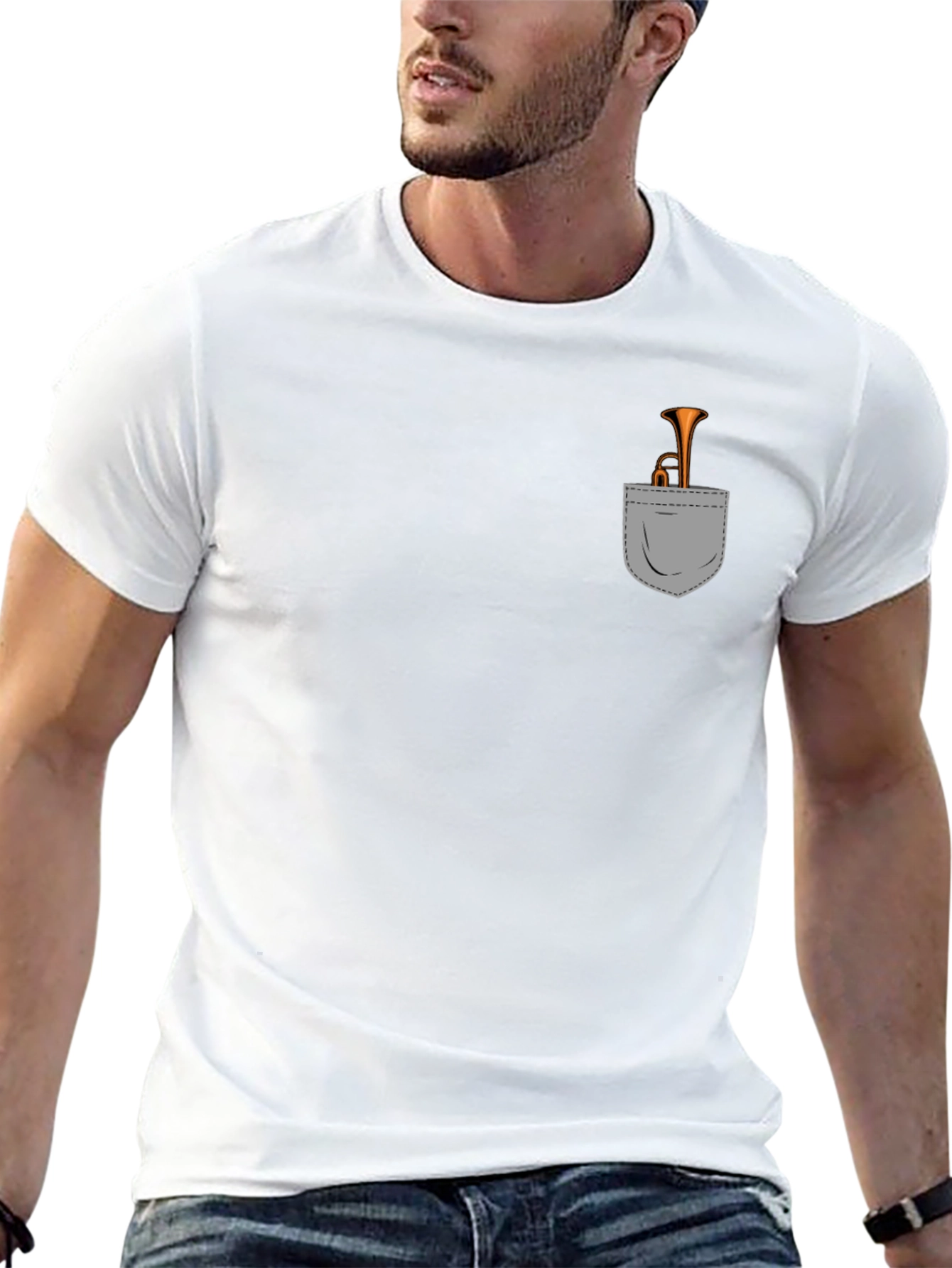 Trumpet Pocket Tee - Musician Novelty T-Shirt