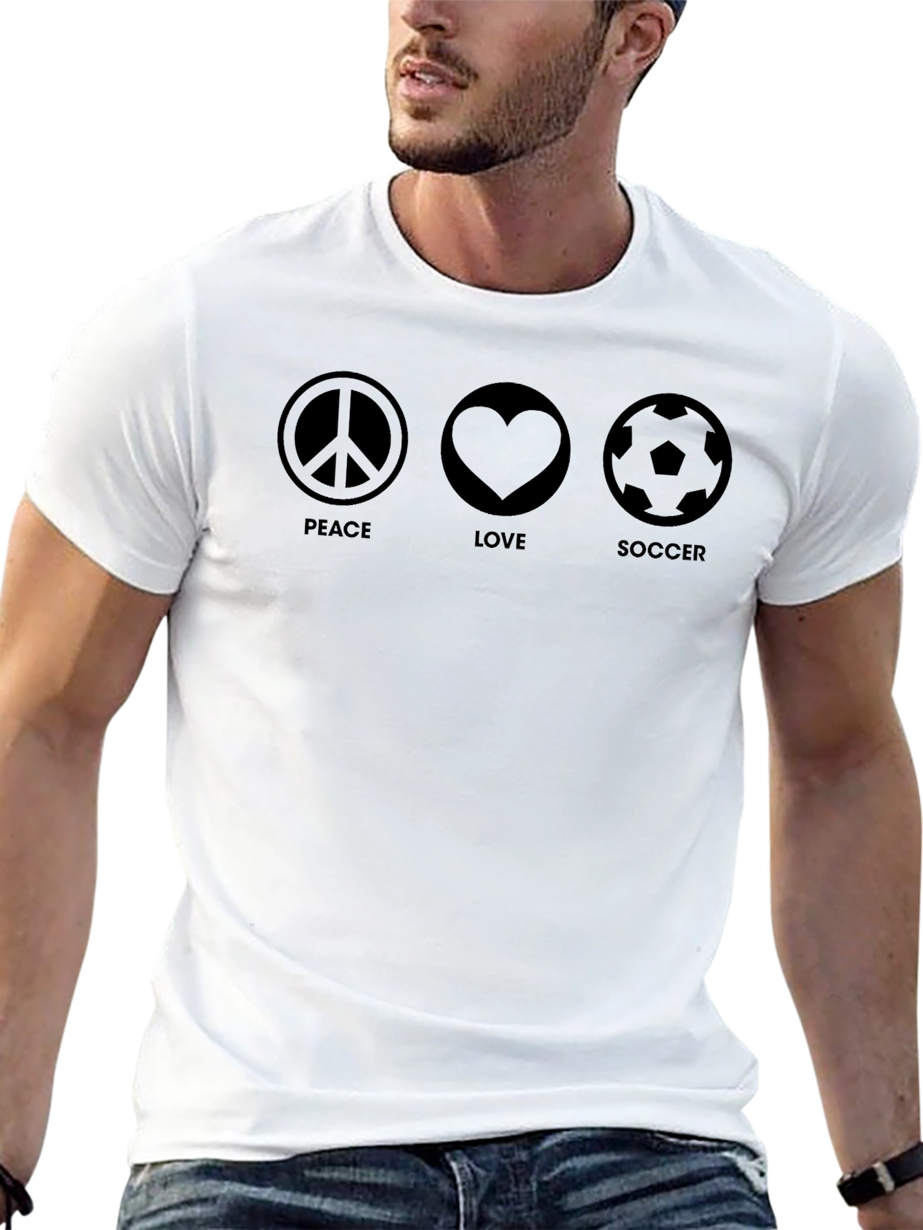 Peace Love Soccer Graphic T-Shirt