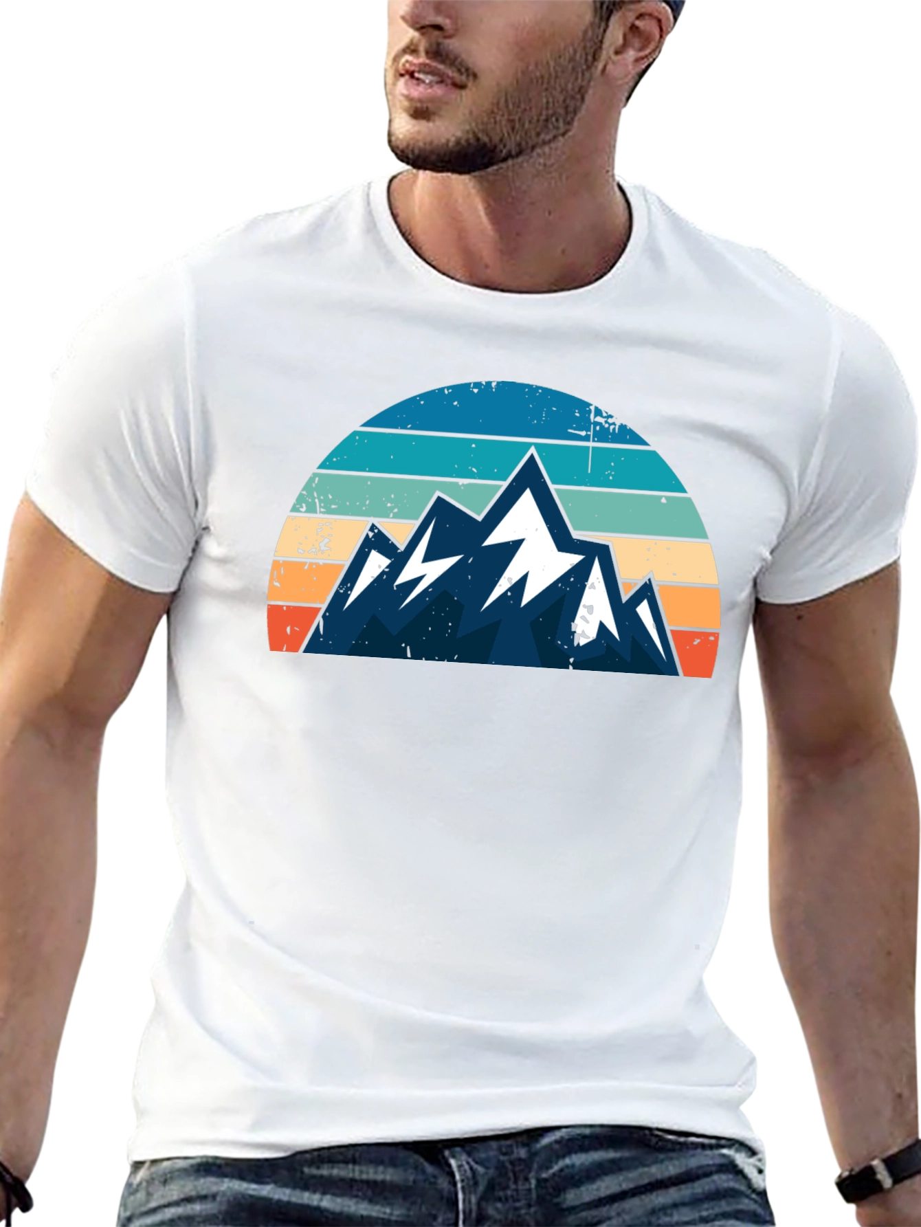Retro Mountain T-Shirt: Adventure Awaits!