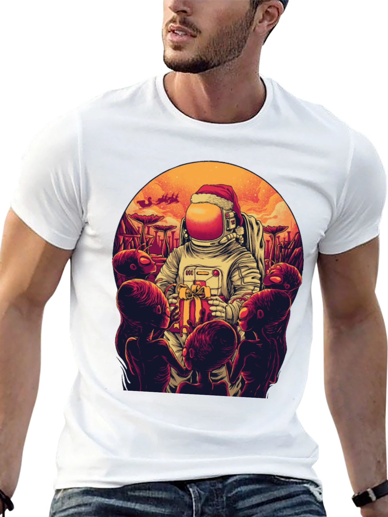 Cosmic Christmas T-Shirt - Astronaut Alien Gift