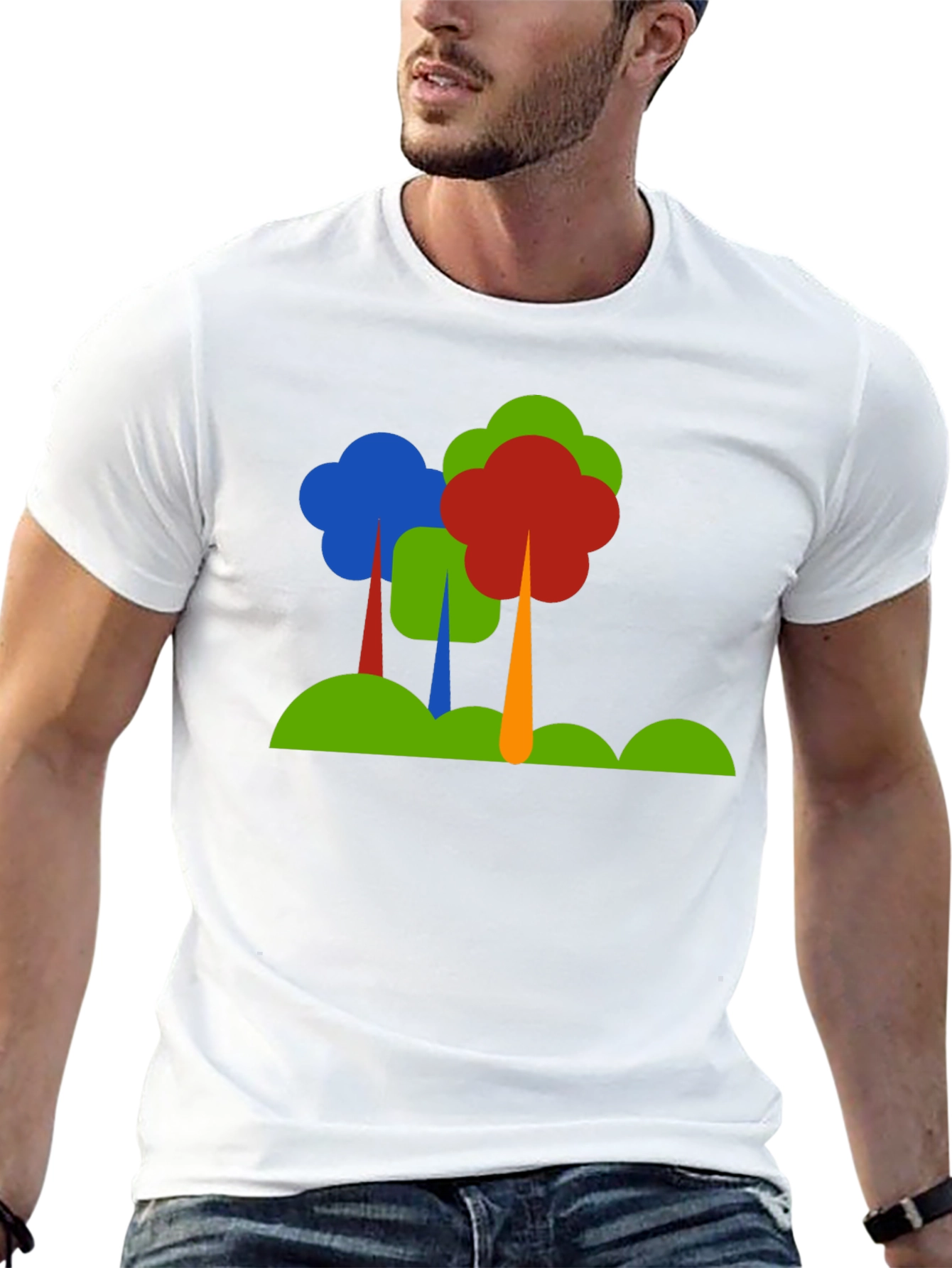 Abstract Tree Graphic Black T-Shirt