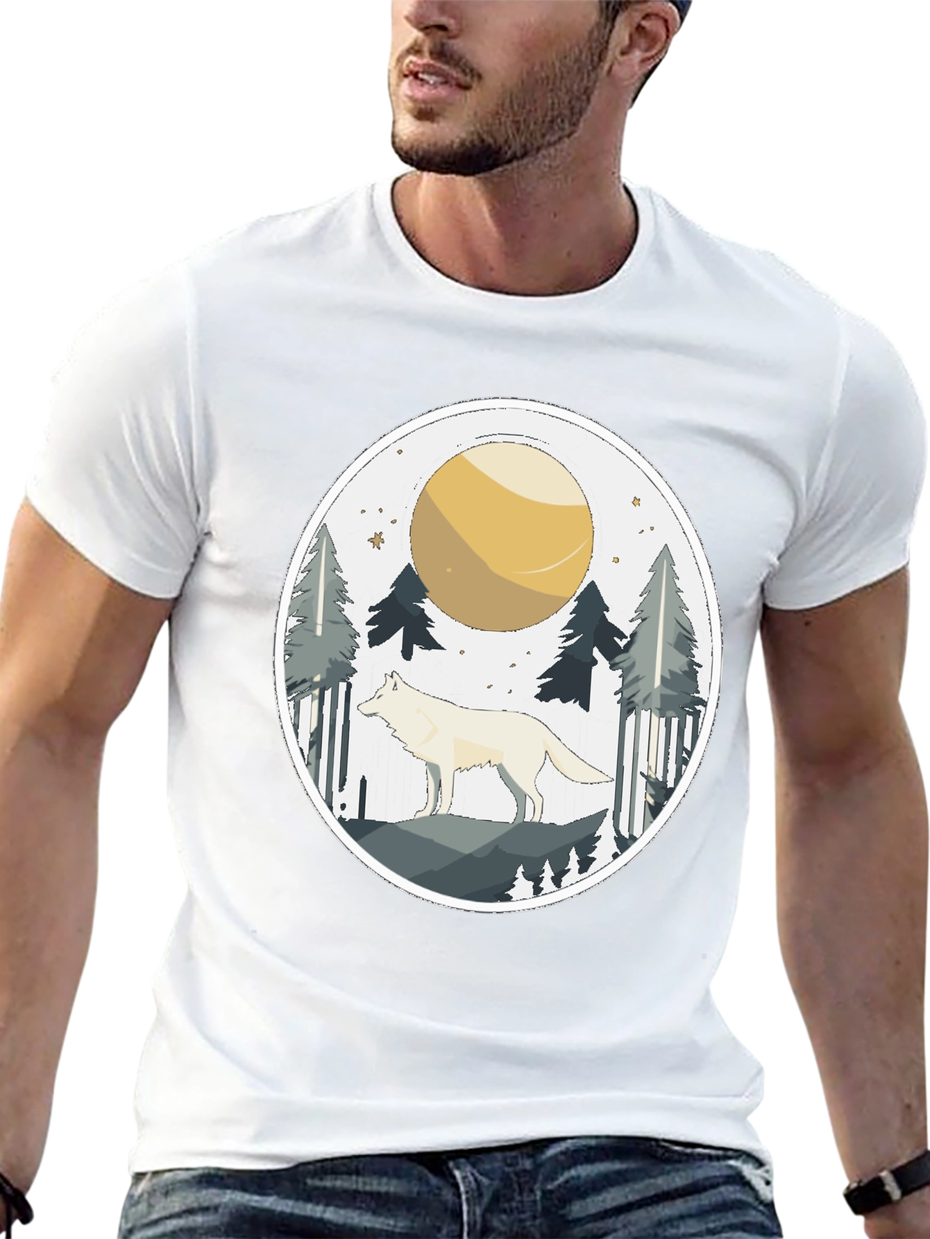Wolf Moon Graphic Tee - Nature Lovers Shirt