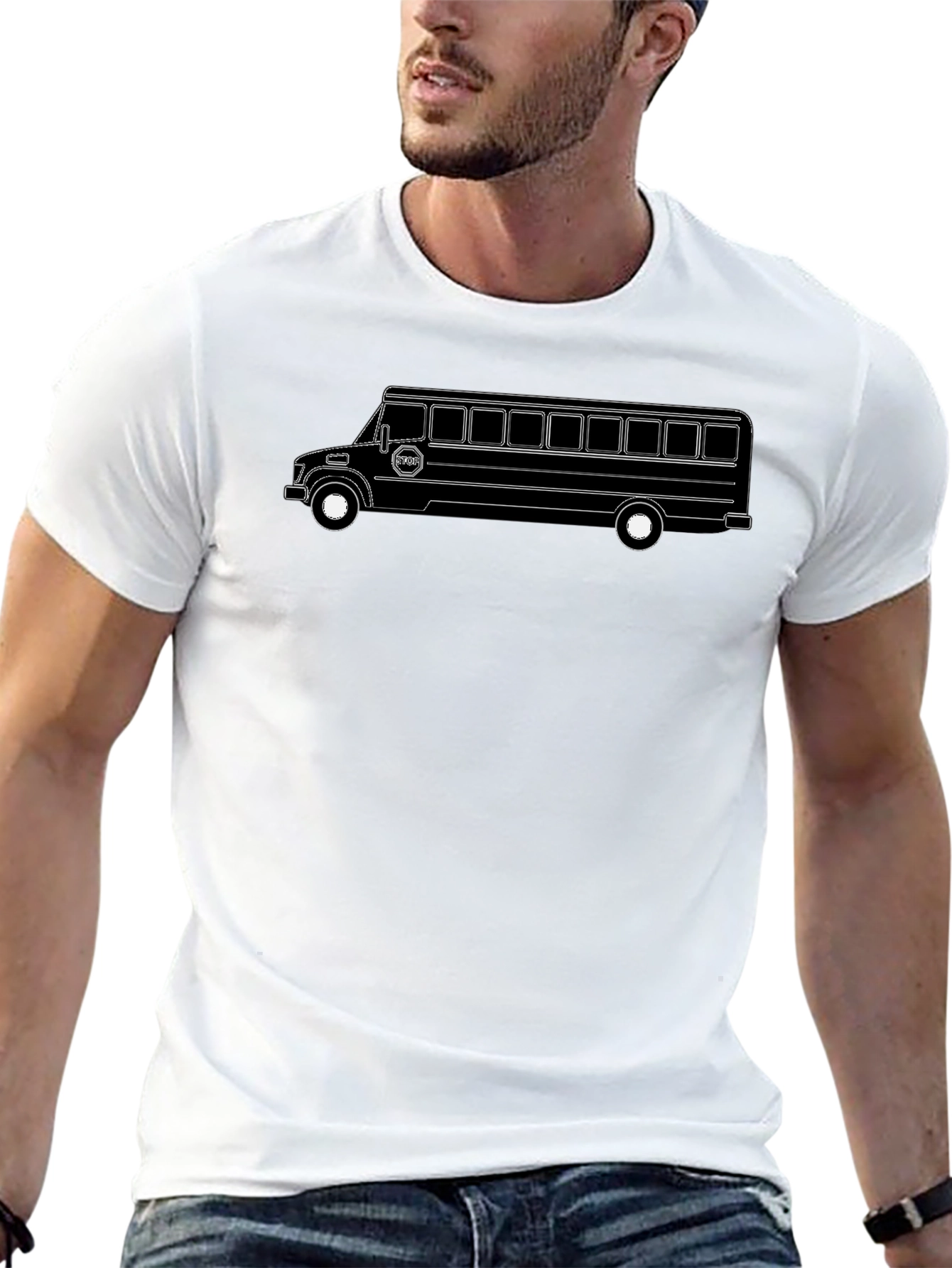 Bus Graphic Tee - Black Cotton Blend