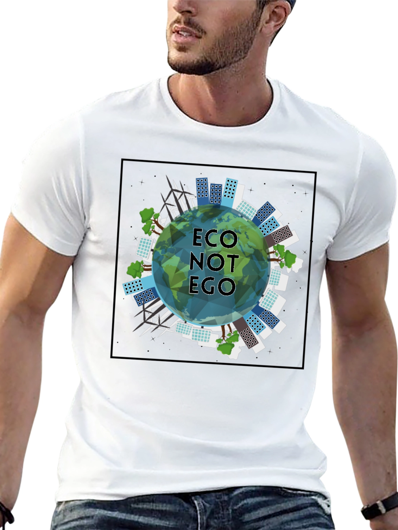 Eco Not Ego Graphic Tee - Sustainable Style
