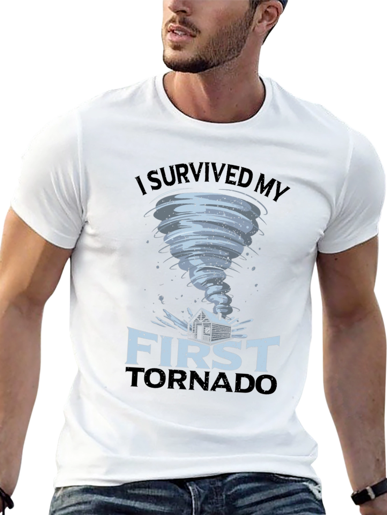 I Survived My First Tornado Black T-Shirt