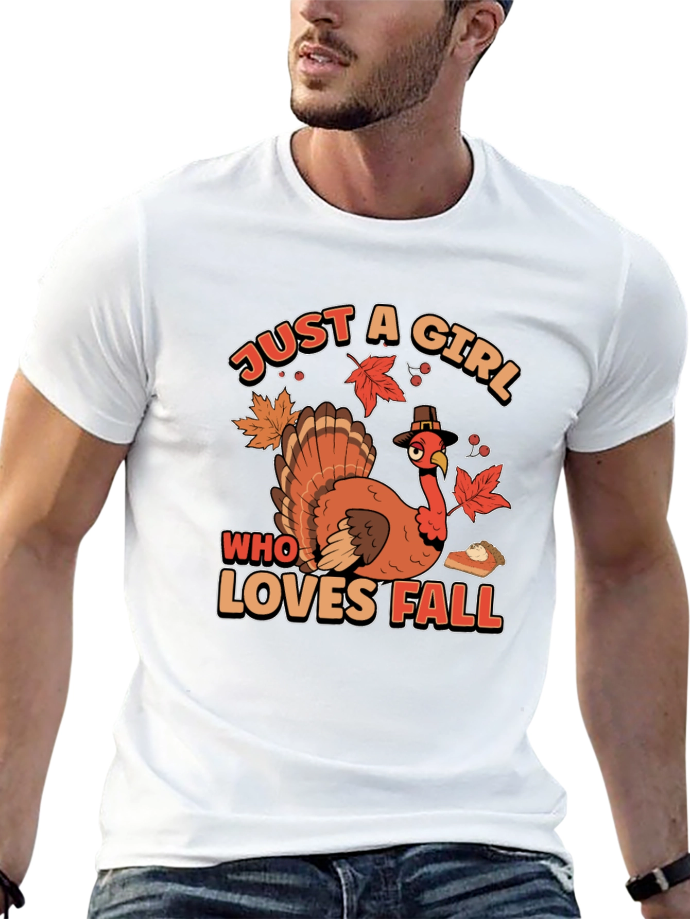 Just A Girl Who Loves Fall Turkey T-Shirt