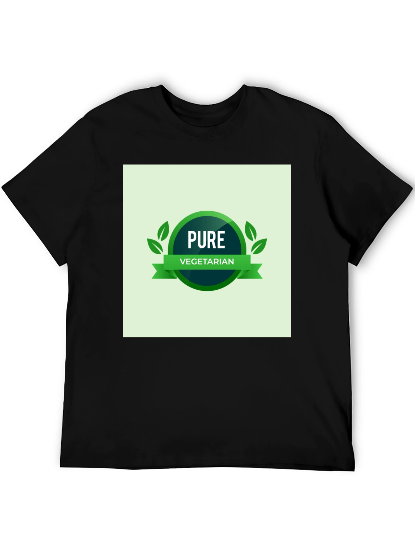 Pure Vegetarian Graphic T-Shirt - Black