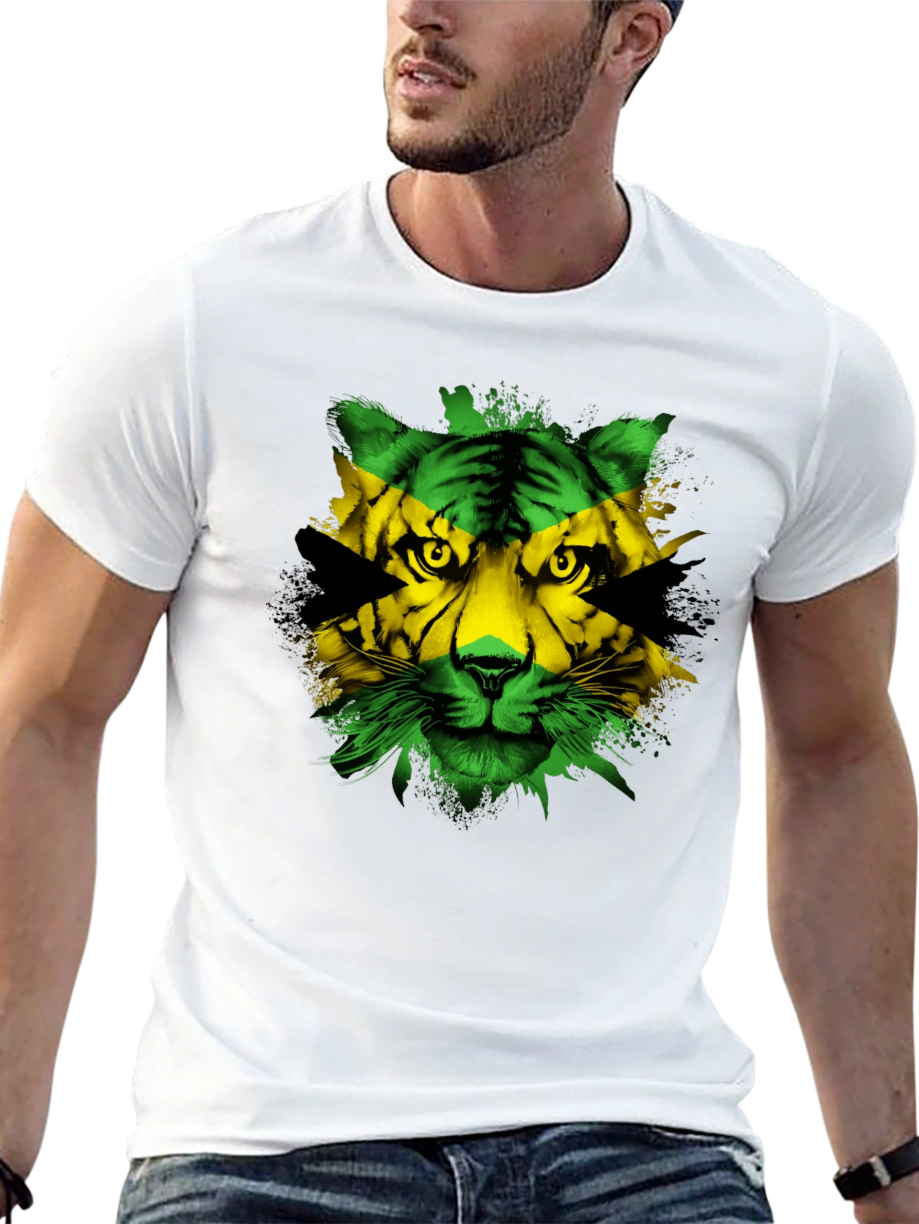 Jamaican Flag Tiger Graphic Tee