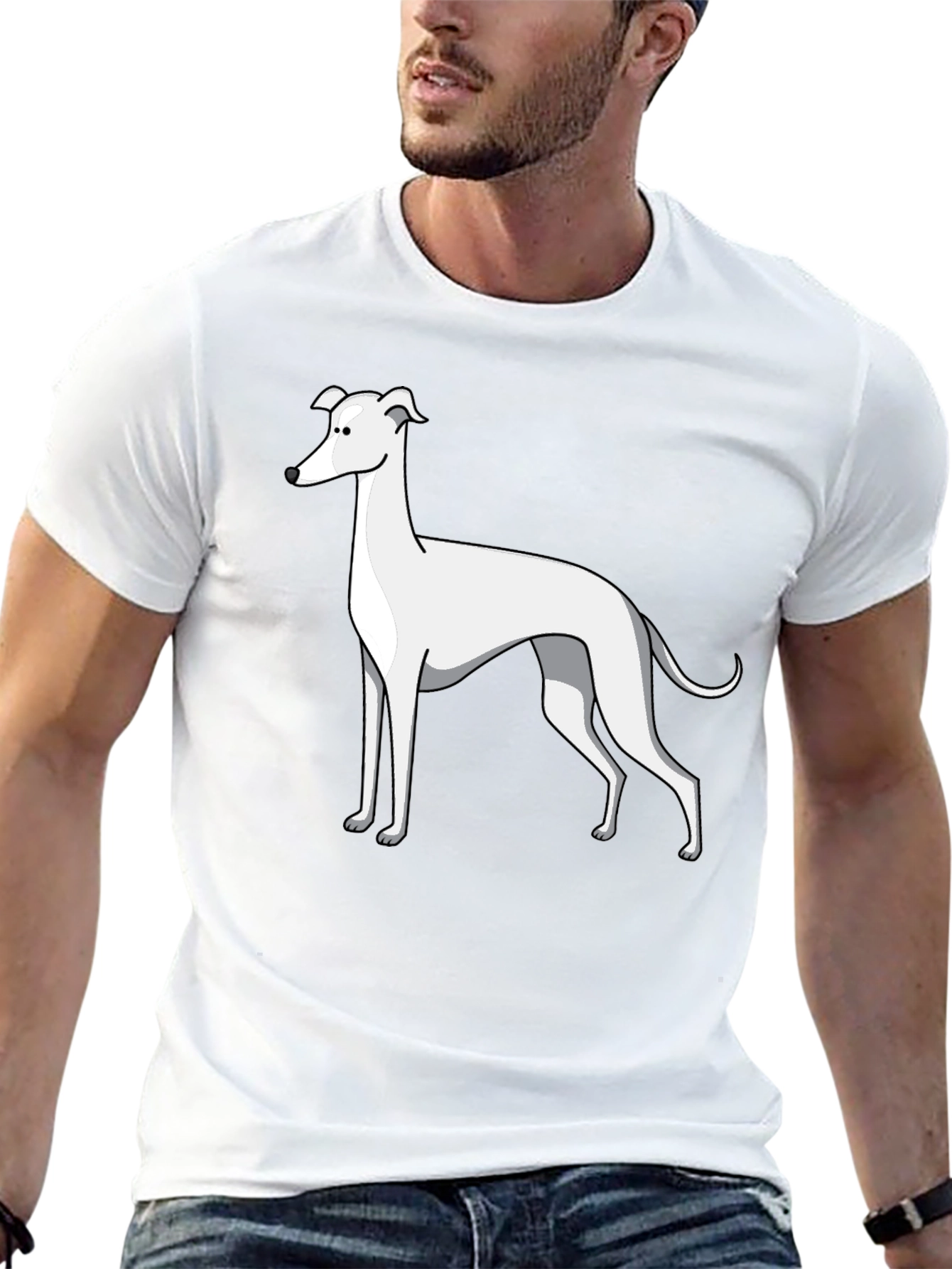 Greyhound Dog Graphic T-Shirt - Unisex Black Tee