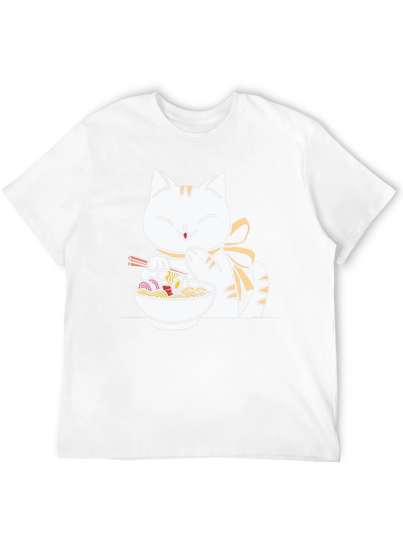 Cute Cat Ramen T-Shirt - Unisex Black Tee