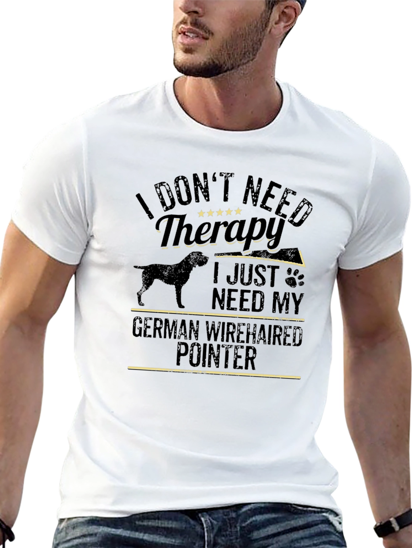 German Wirehaired Pointer Therapy Dog T-Shirt