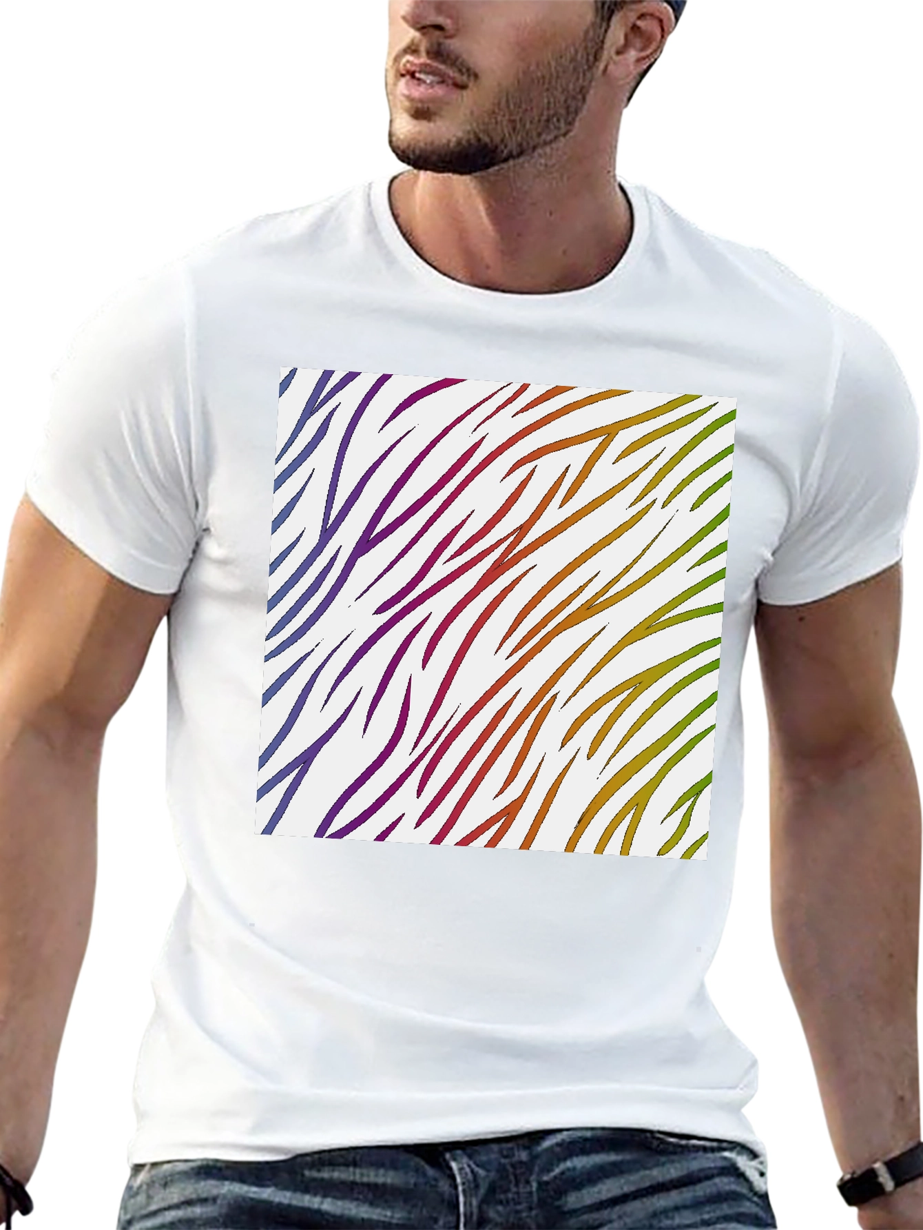 Rainbow Zebra Stripe Tee