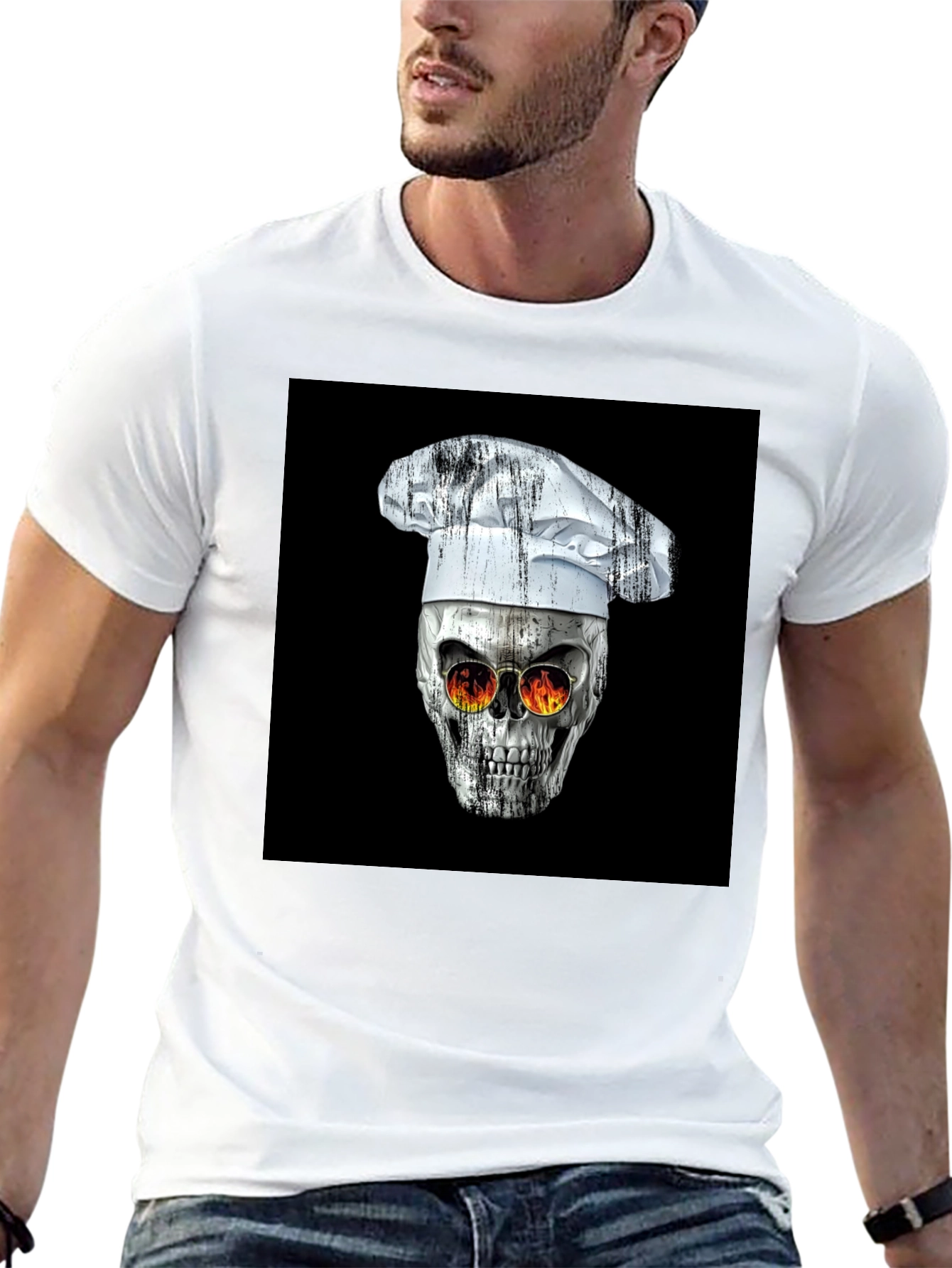Skull Chef T-Shirt - Edgy Culinary Fashion