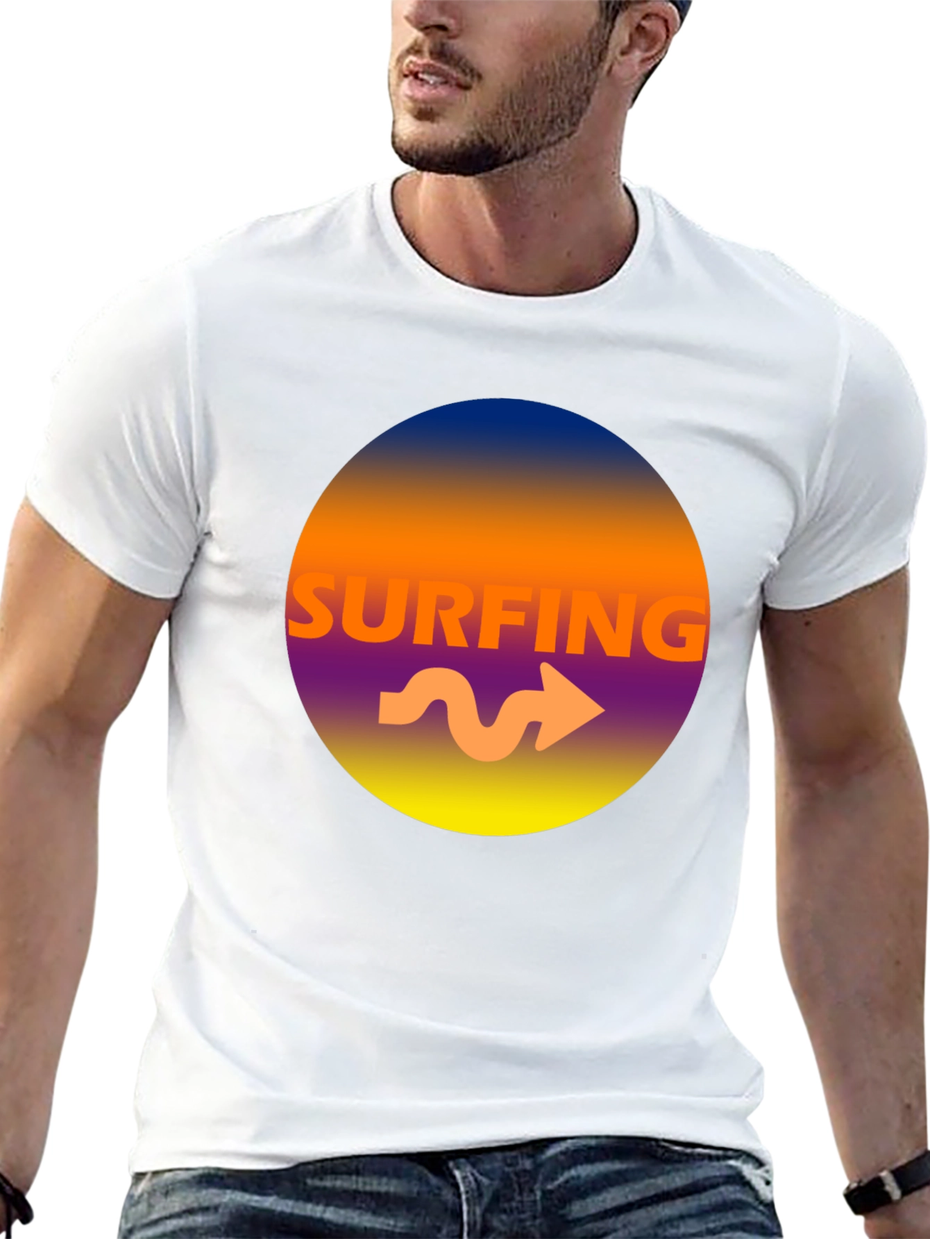 Surfing Graphic Tee - Mens Black T-Shirt