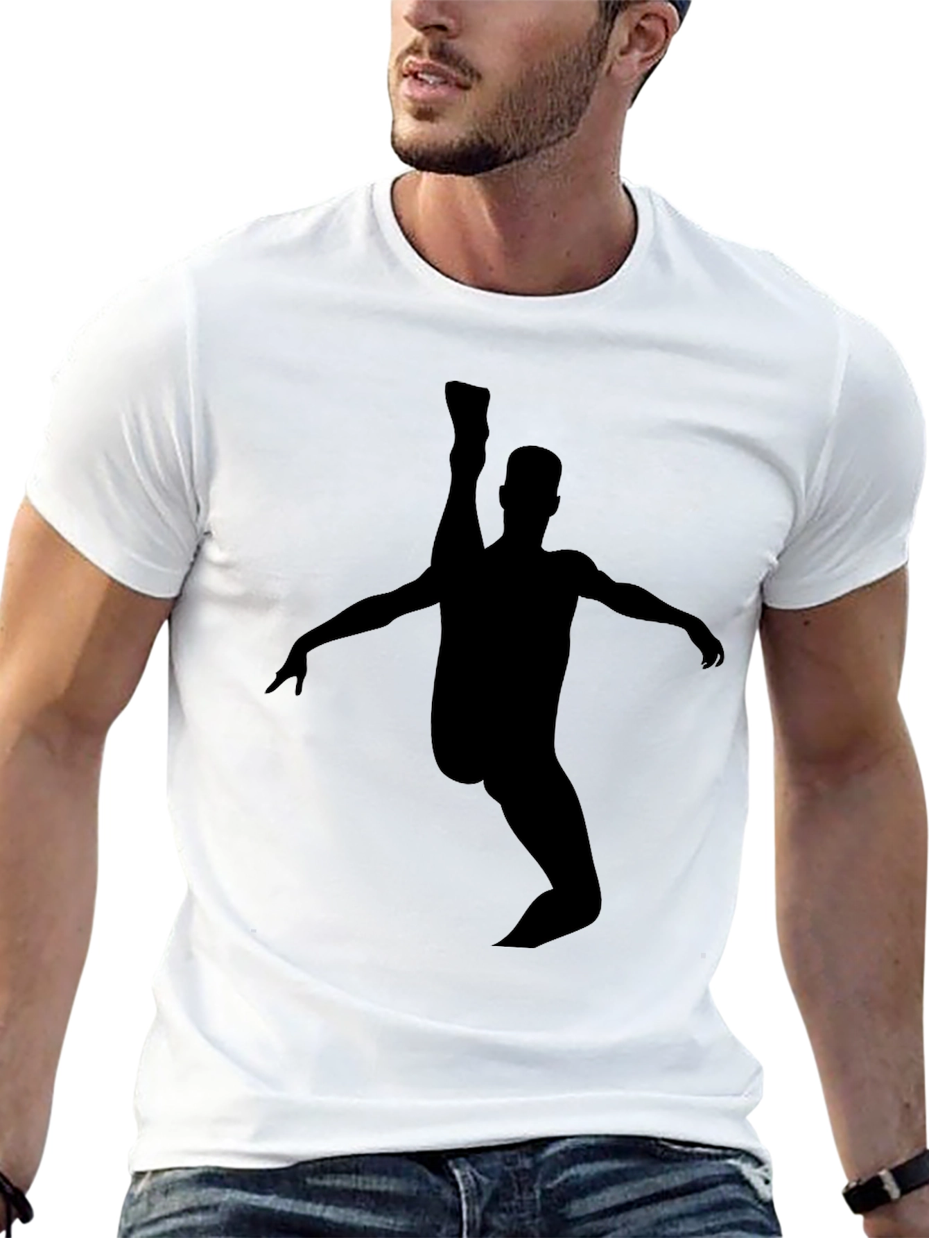 High Kick Silhouette Graphic Tee - Black Cotton Blend