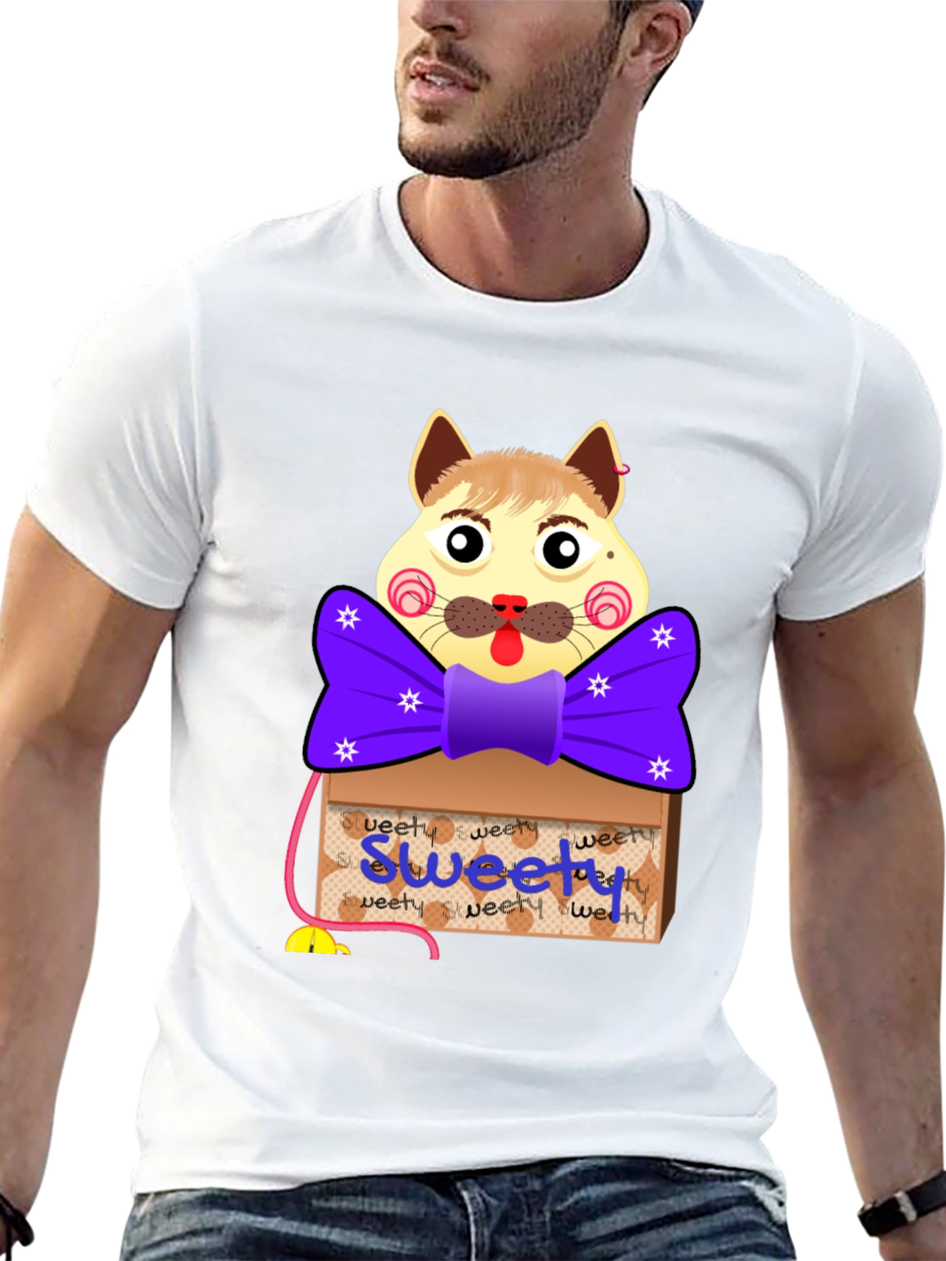 Cartoon Cat Sweety Box T-Shirt