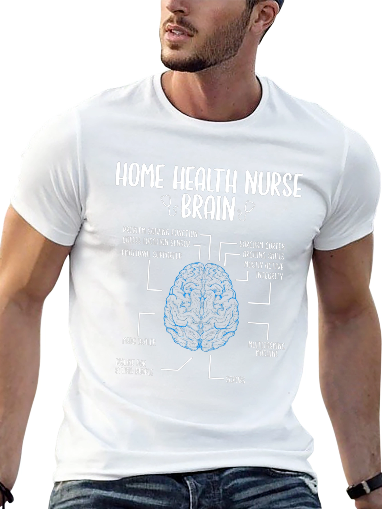 Home Health Nurse Brain Anatomy T-Shirt