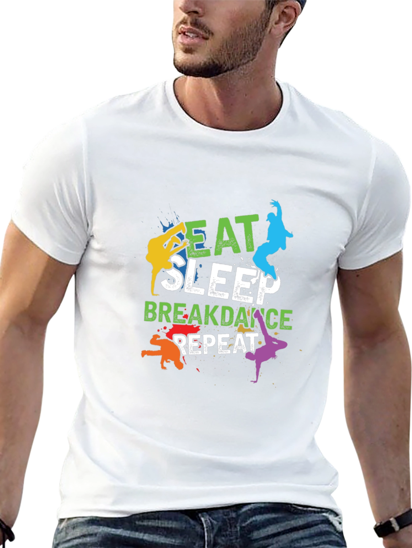Eat Sleep Breakdance Repeat Mens Black T-Shirt