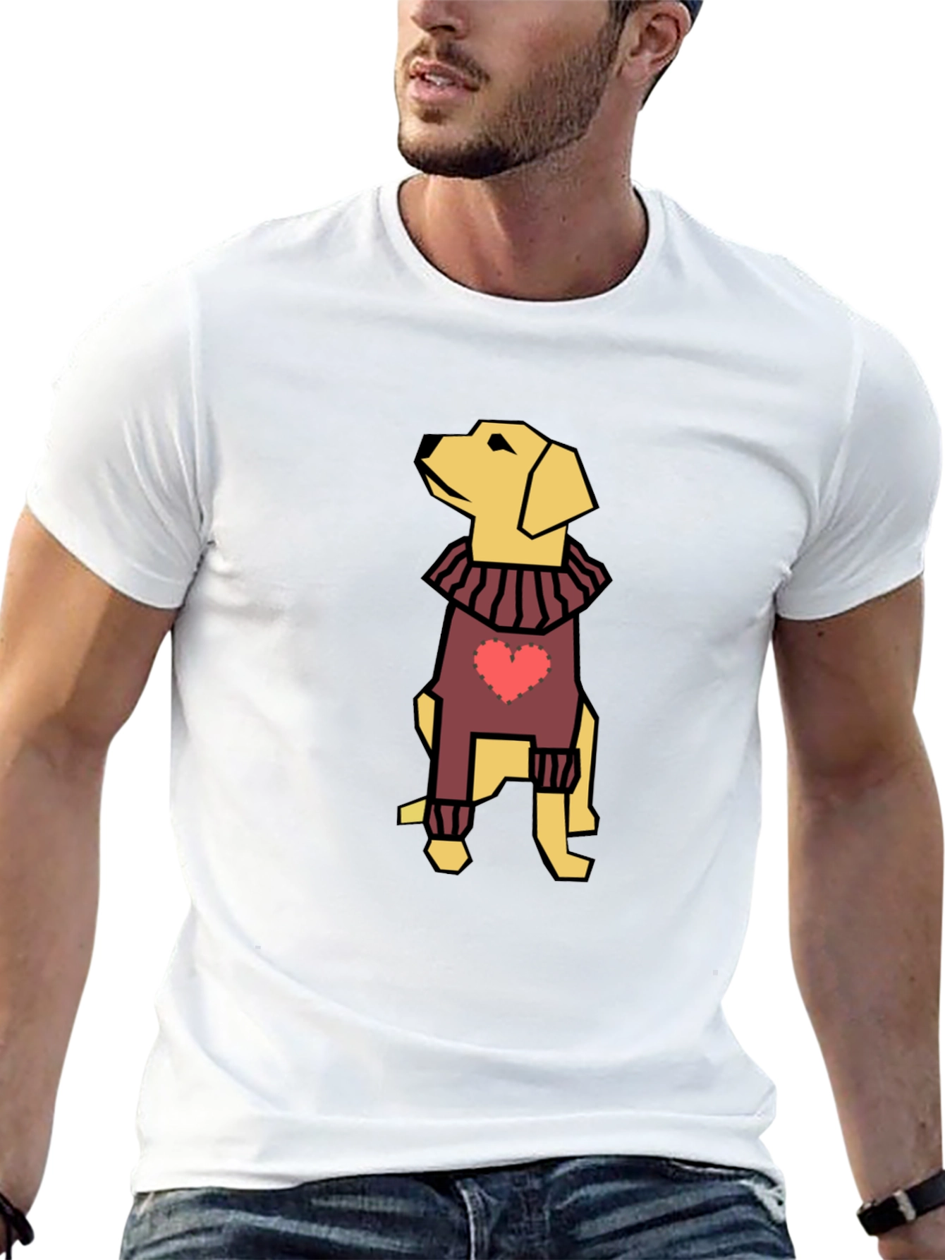 Dog with Heart Sweater Black Tee