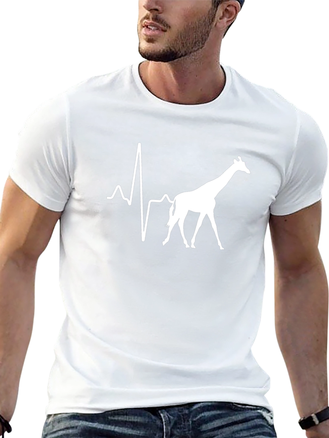 Giraffe Heartbeat Graphic T-Shirt