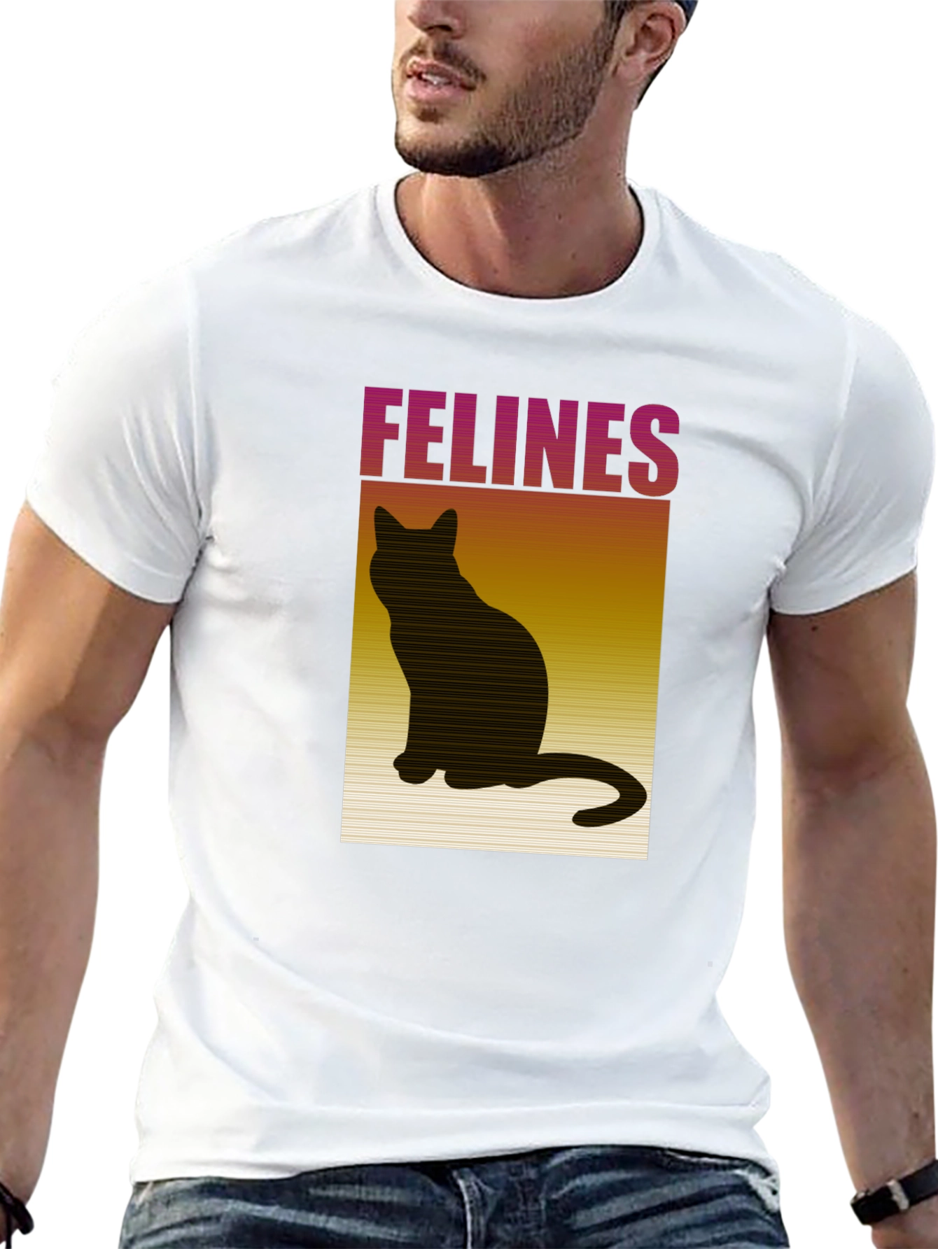 Felines Black T-Shirt Cat Lover Tee