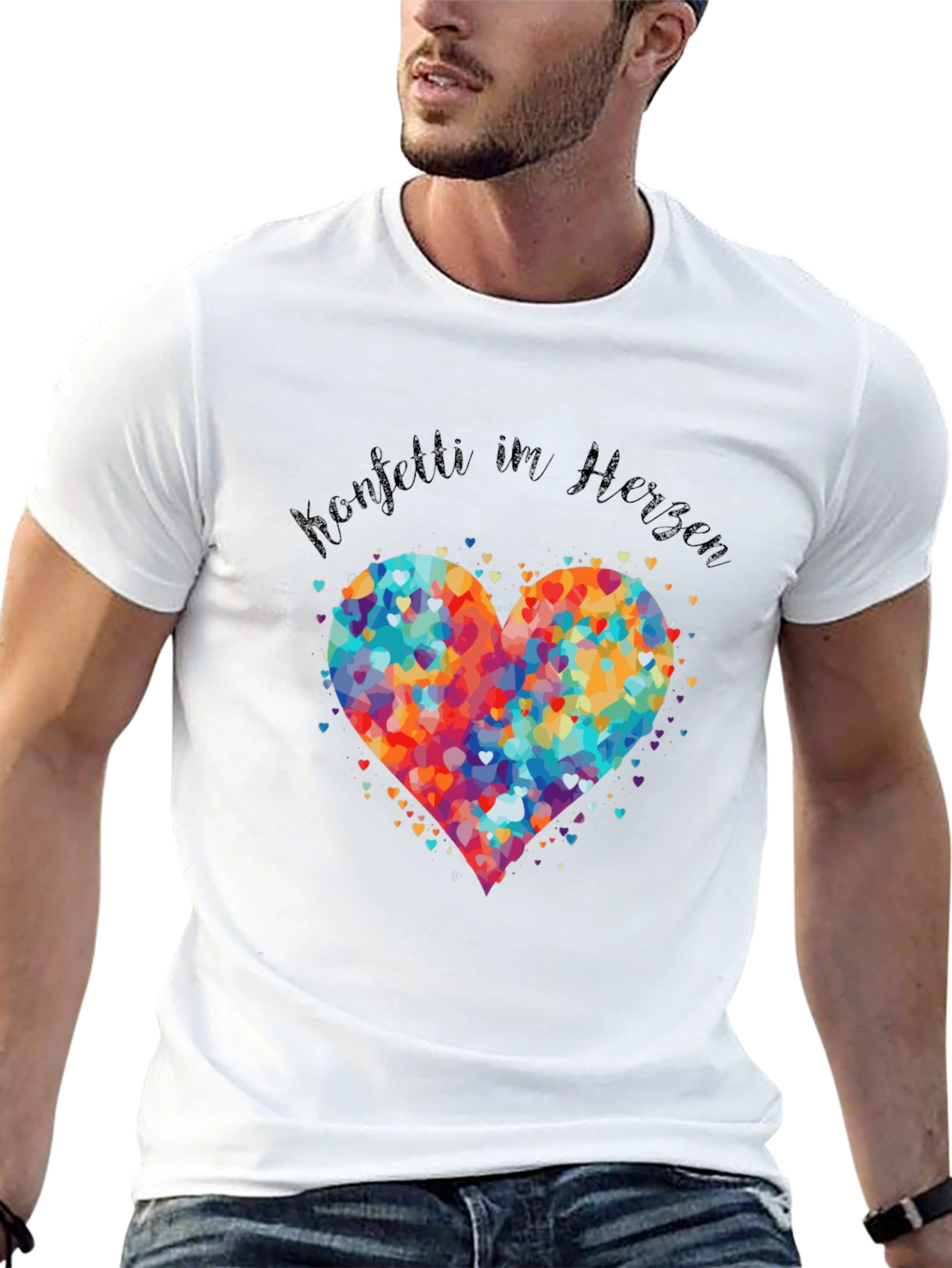 Colorful Heart Confetti T-Shirt