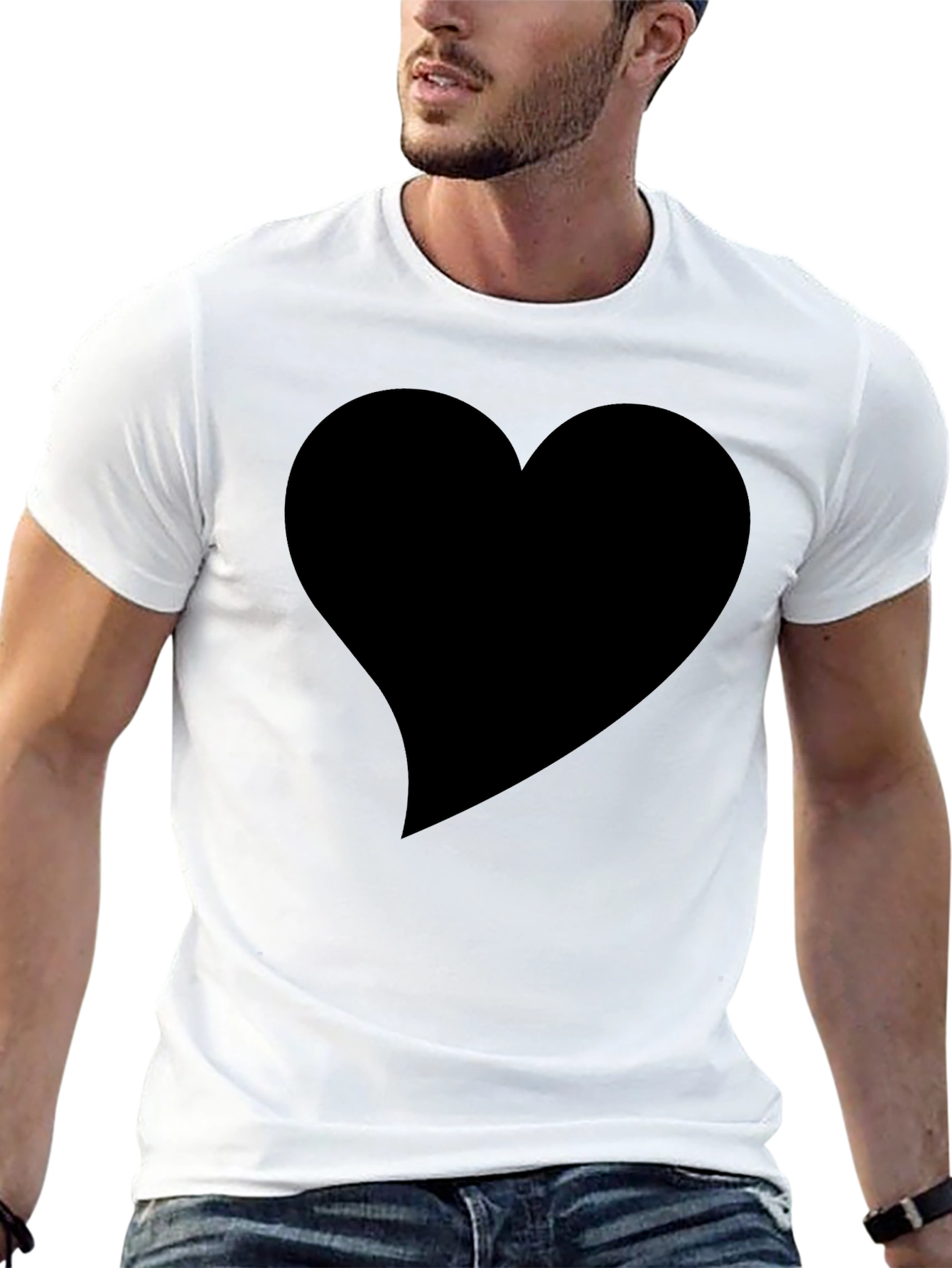 Heart Graphic Black T-Shirt - Soft Cotton Tee