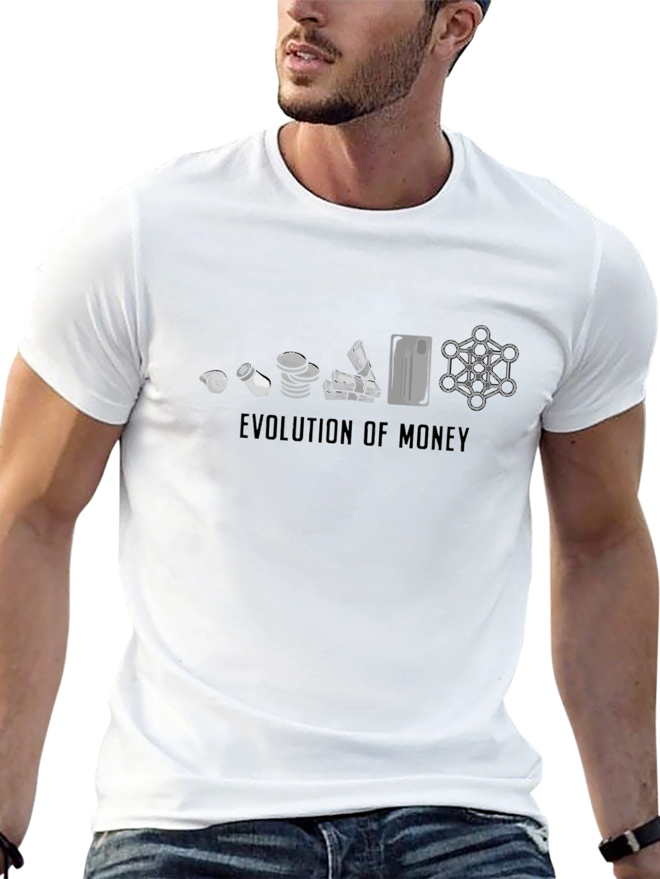 Evolution of Money Graphic Tee - Black Cotton