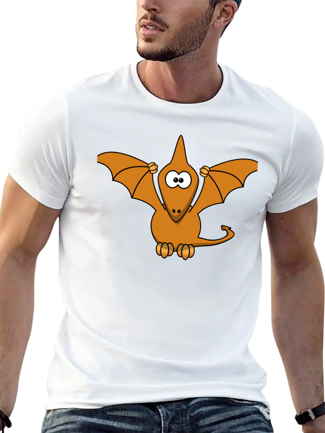 Cartoon Dinosaur Graphic T-Shirt