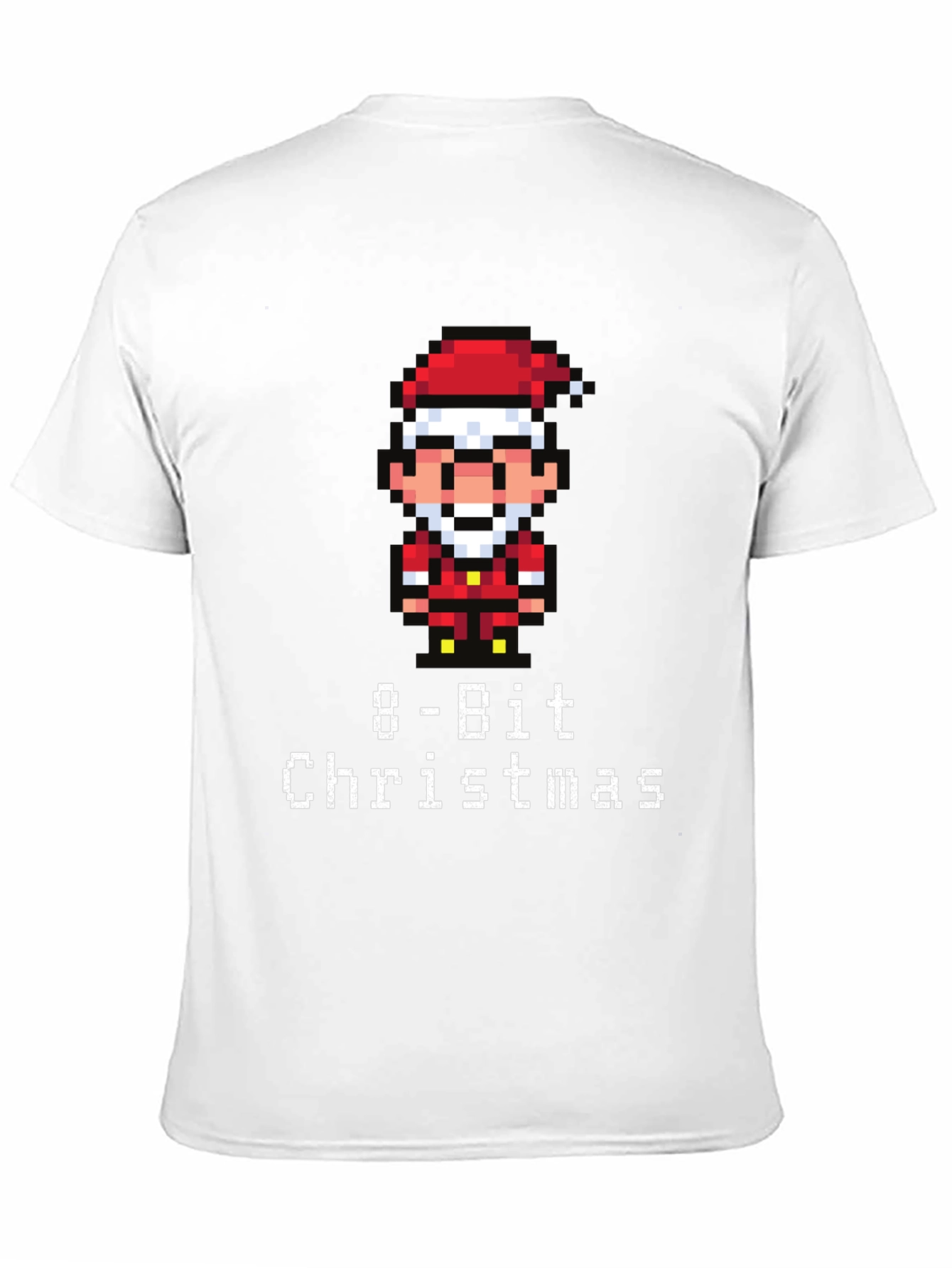 8-Bit Christmas Graphic T-Shirt - Festive Pixel Santa Tee