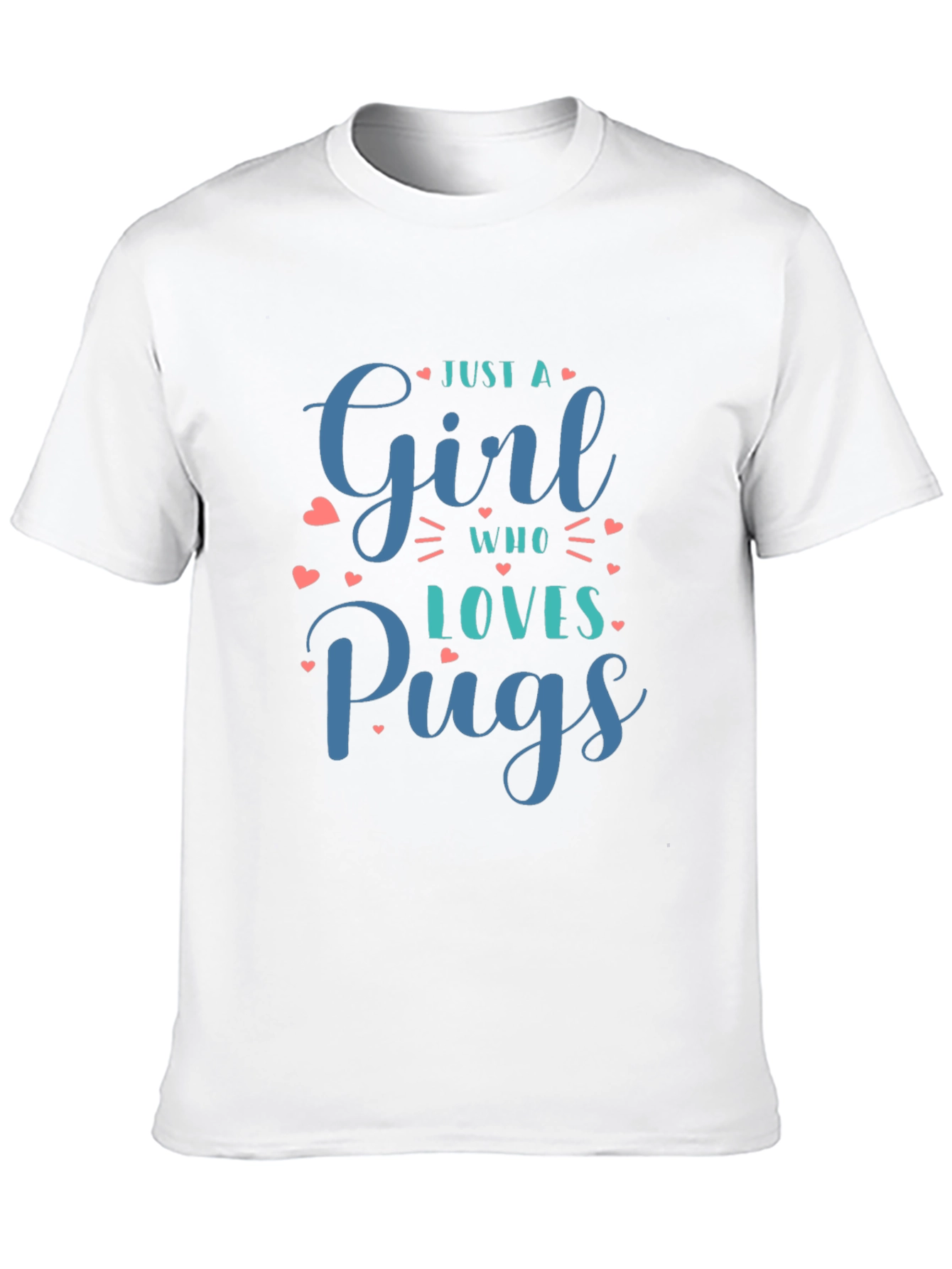 Just A Girl Who Loves Pugs Black T-Shirt